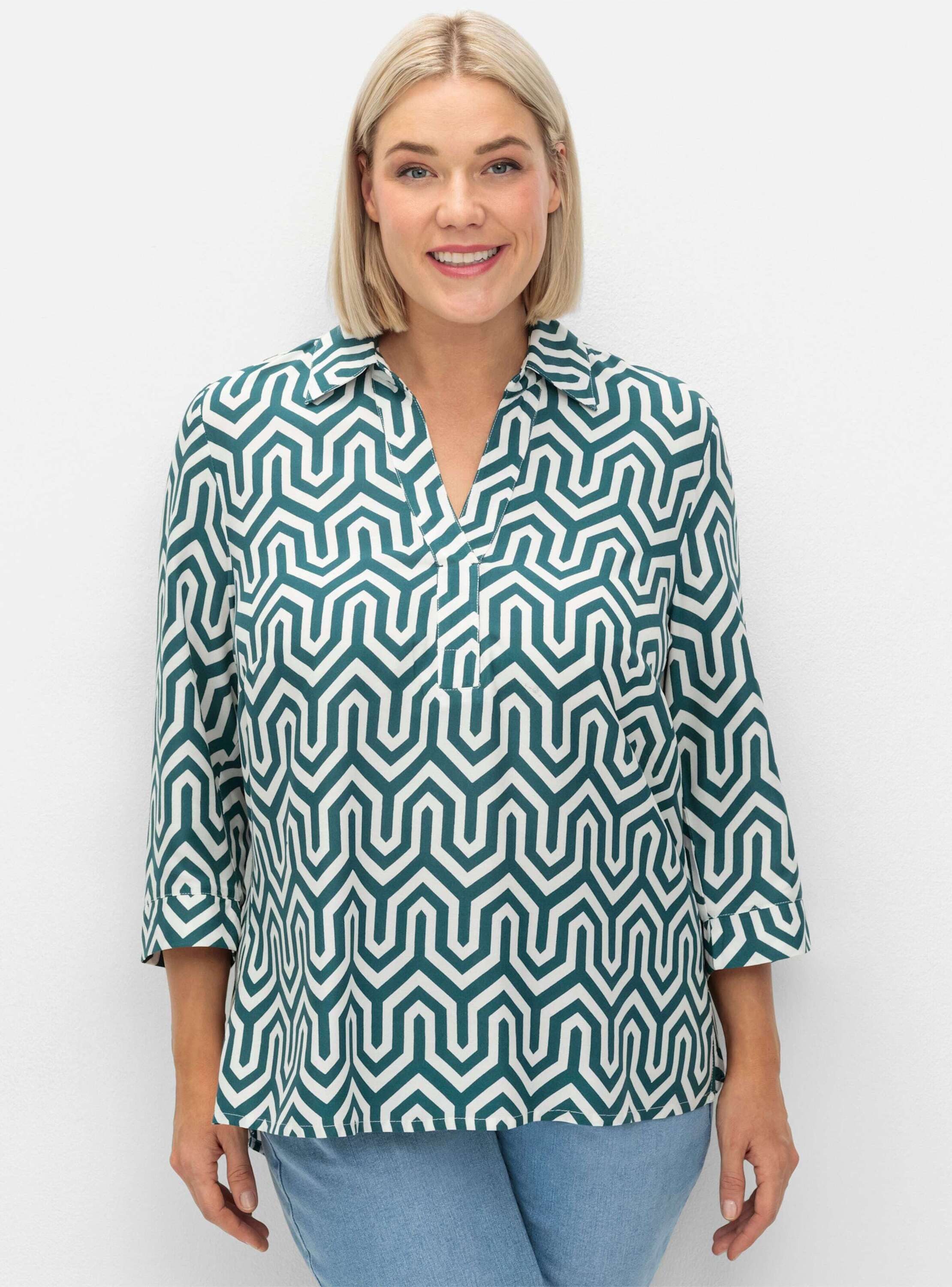 Sheego Klassische Bluse Tunika 3/4-Arm günstig online kaufen