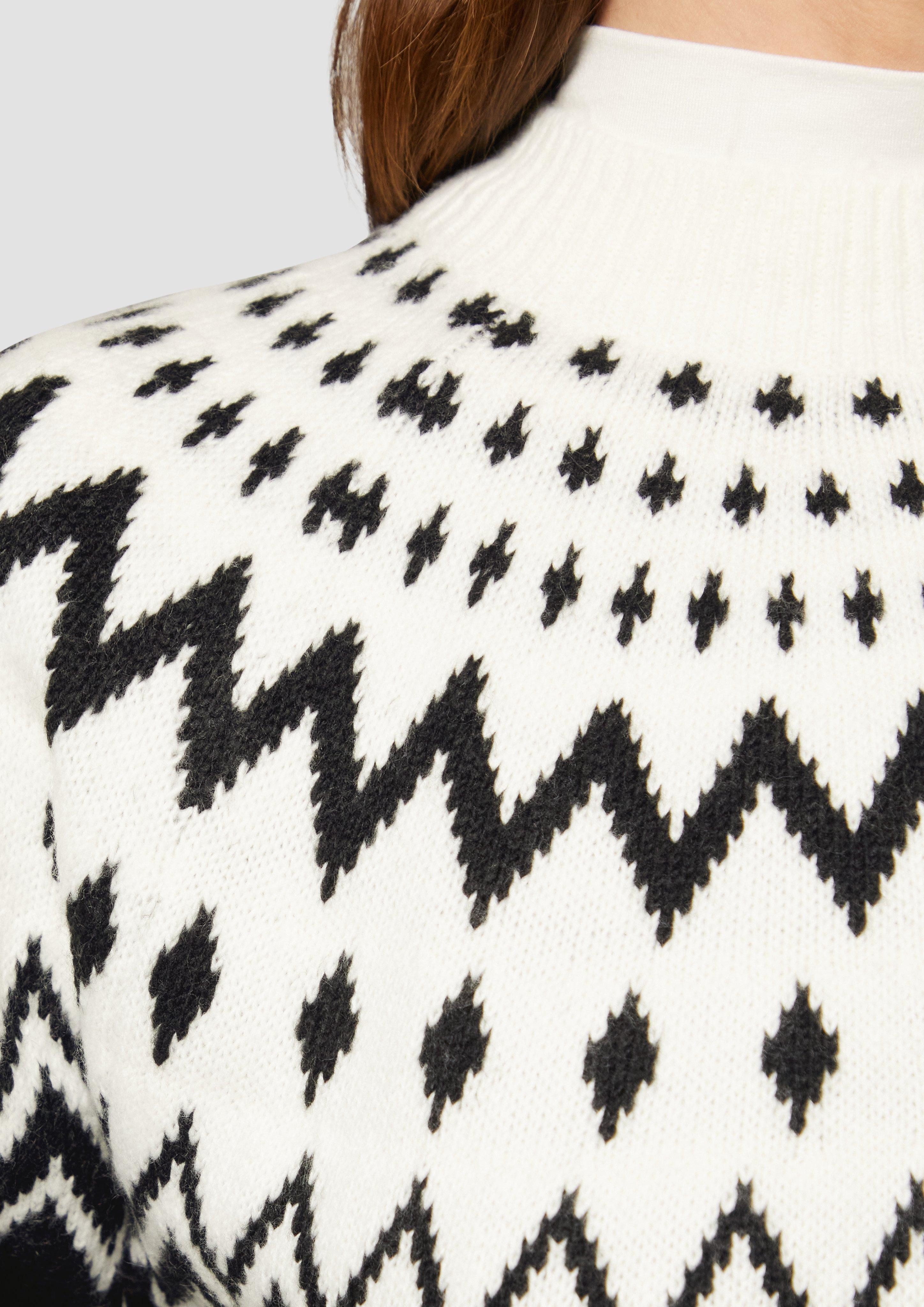 s.Oliver Strickpullover Weihnachtspullover aus Baumwollmix Artwork günstig online kaufen