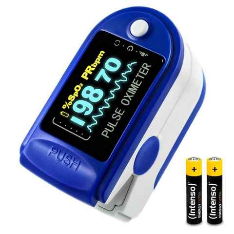 HAC24 Pulsoximeter Pulsoxymeter OLED Finger Puls Messgerät Sauerstoff Blut Sauerstoffsättigung SpO2 Pulsoximeter, Inklusive Trageschlaufe, Tasche und Batterien