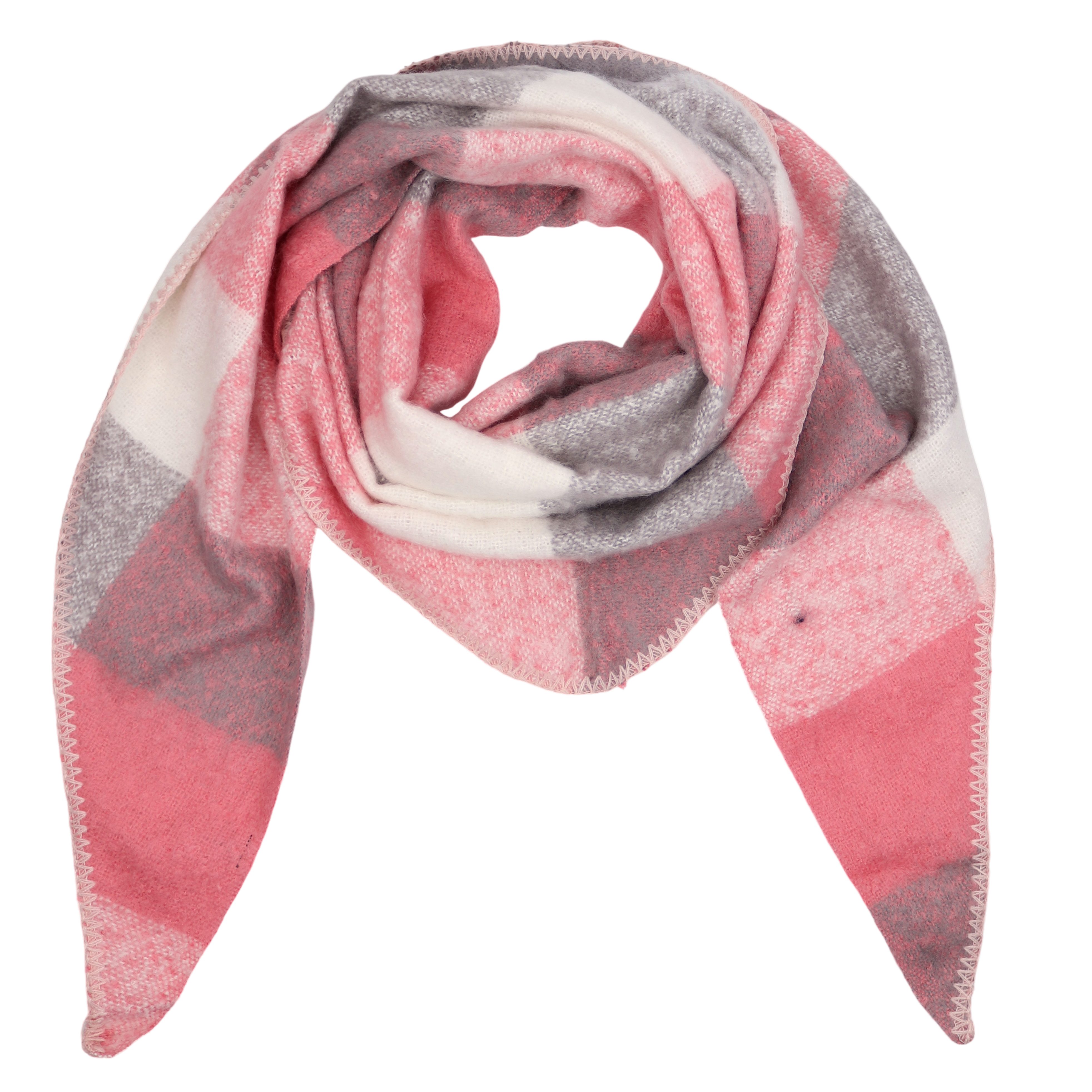 MIRROSI Dreieckstuch kuschliger und warmer Dreiecksschal ca.198x65 cm, (KARO Muster Kariert), in tollen Farben