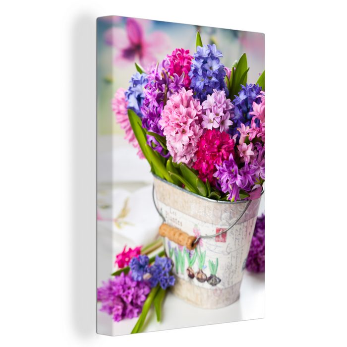 OneMillionCanvasses® Leinwandbild Hyazinthe - Blumentopf - Blumen (1 St) Leinwand Bilder für Wohnzimmer Schlafzimmer