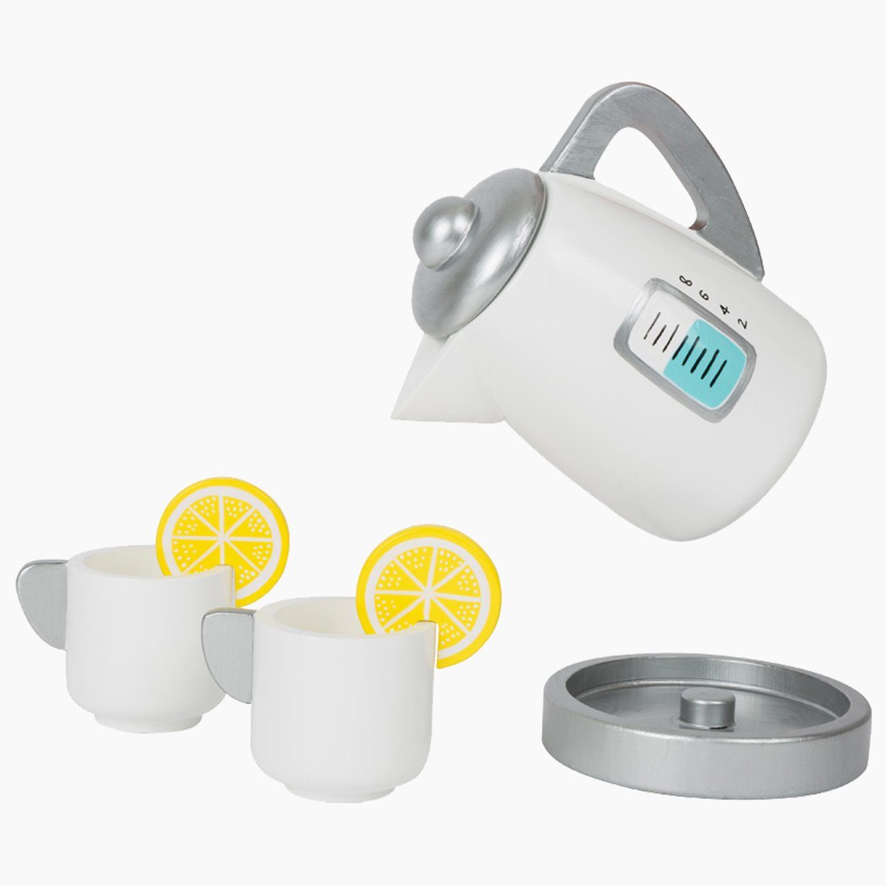 Small Foot Kinder-Wasserkocher Tee-Set mit Wasserkocher Kinderküche, (6-tlg), mit abnehmbarem Deckel