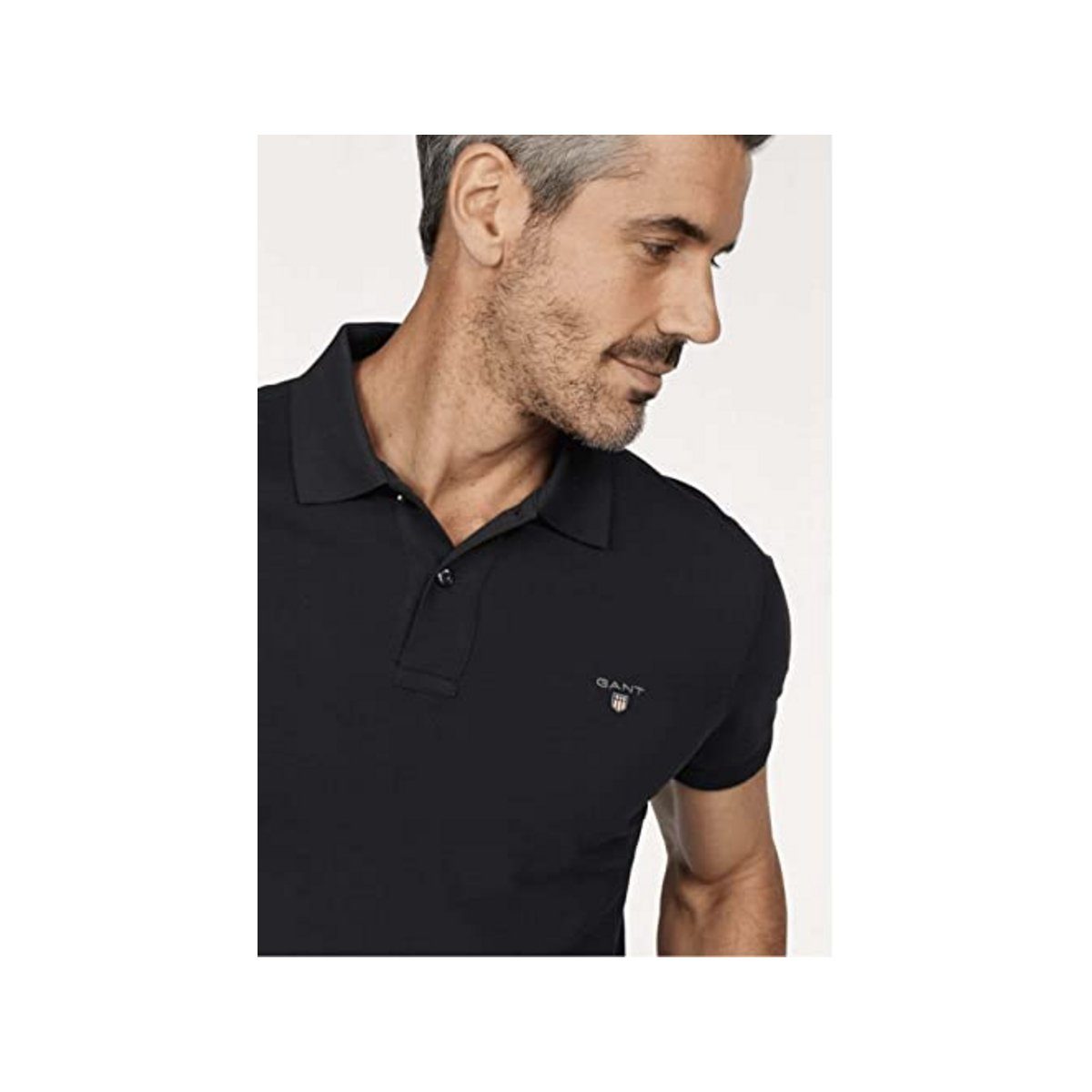 Gant T-Shirt schwarz regular (1-tlg) fit Black
