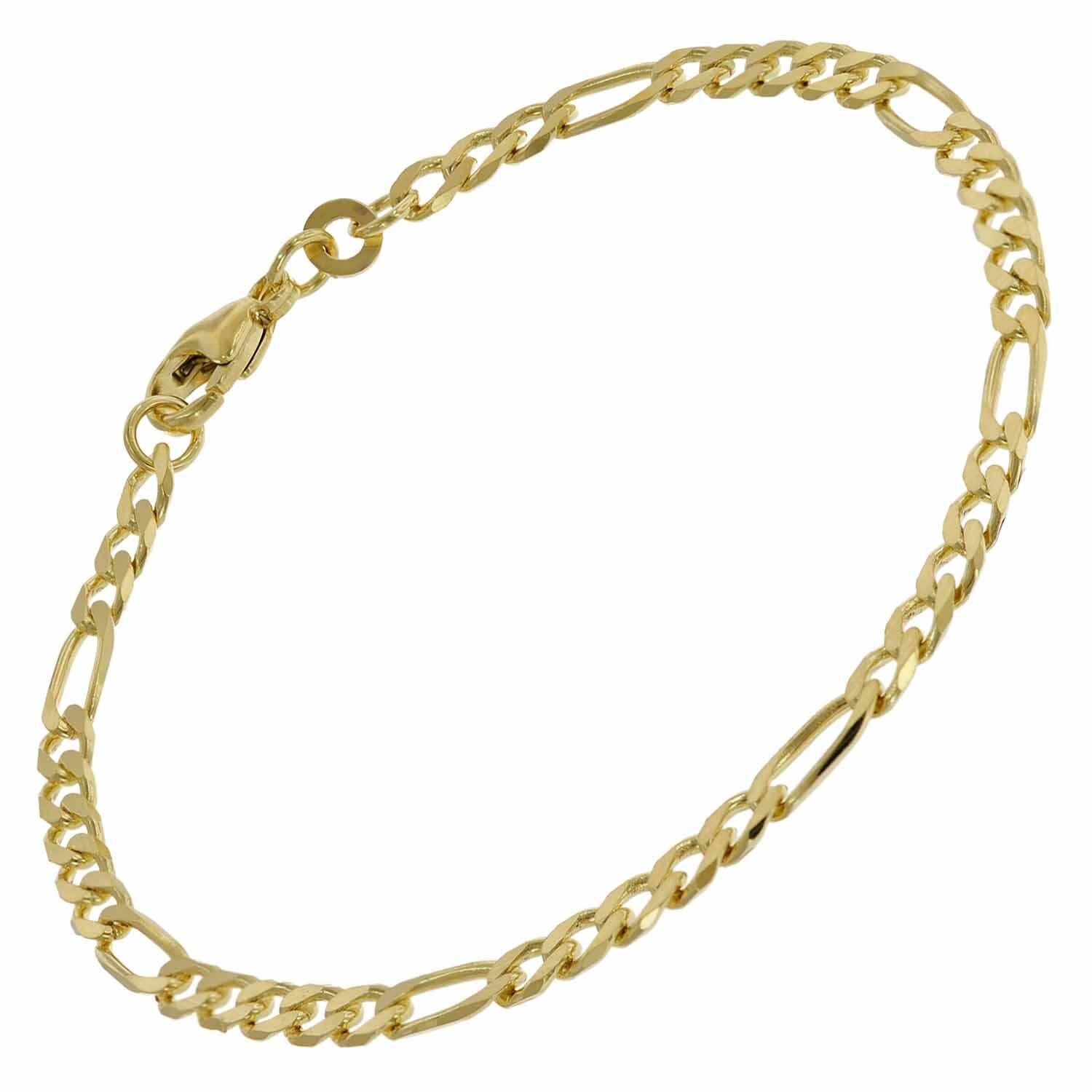 Gold Gliederarmband 333/8K Figaro-Kette Länge trendor cm 19
