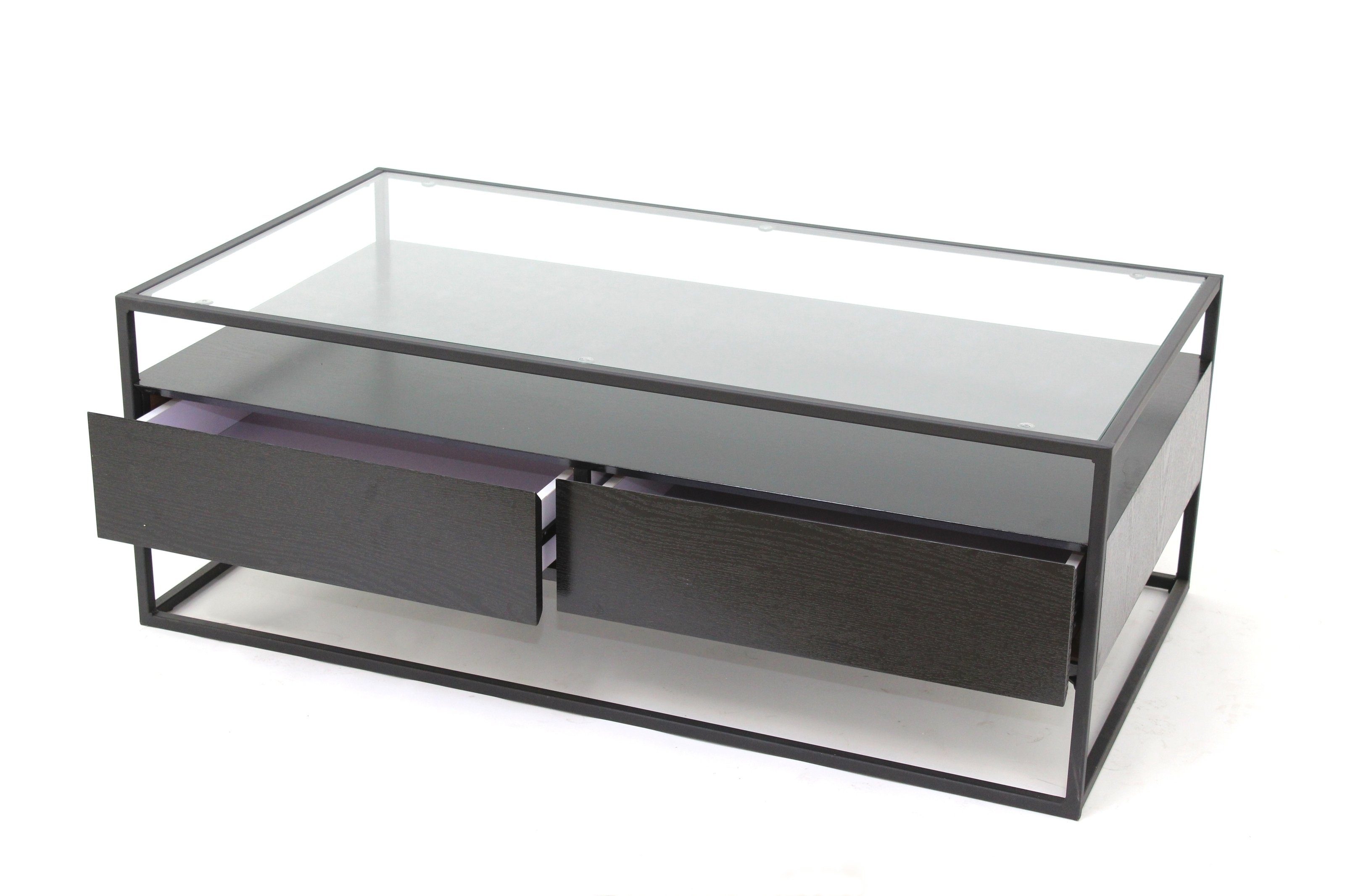 Concept GmbH Couchtisch in Schwarz, Glas - 110x42cm (BxH)