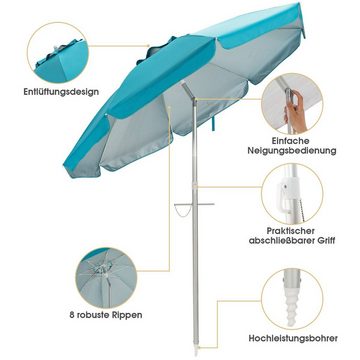 COSTWAY Sonnenschirm, LxB: 198,00x198,00 cm, UV50+, mit Tragetasche