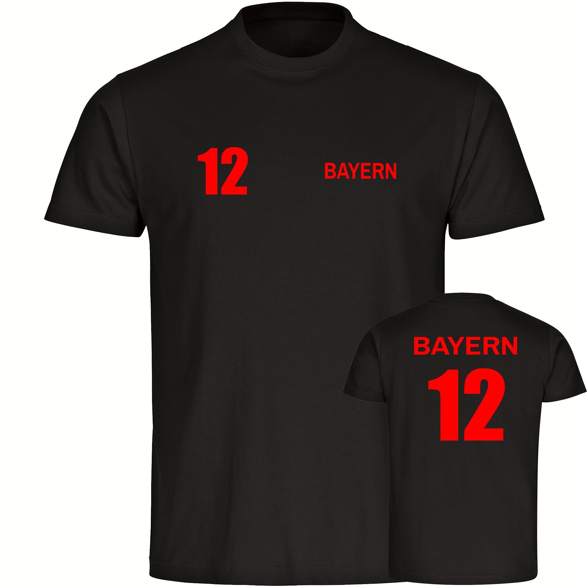 multifanshop T-Shirt Herren Bayern - Trikot Nummer 12 - Männer