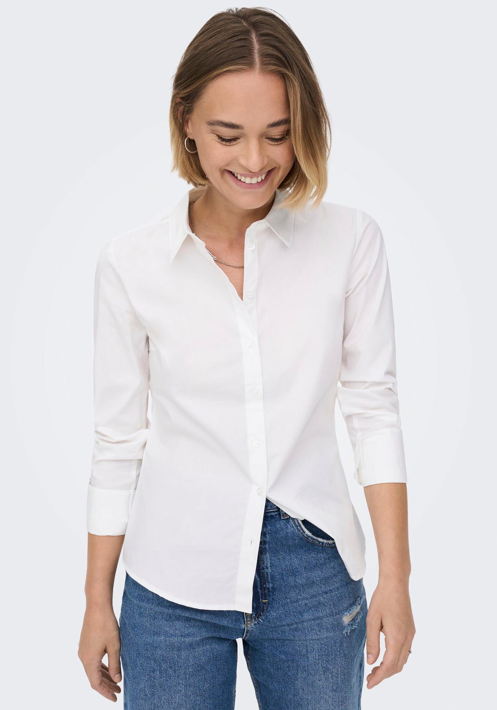 ONLY Klassische Bluse SHIRT White ONLFRIDA L/S