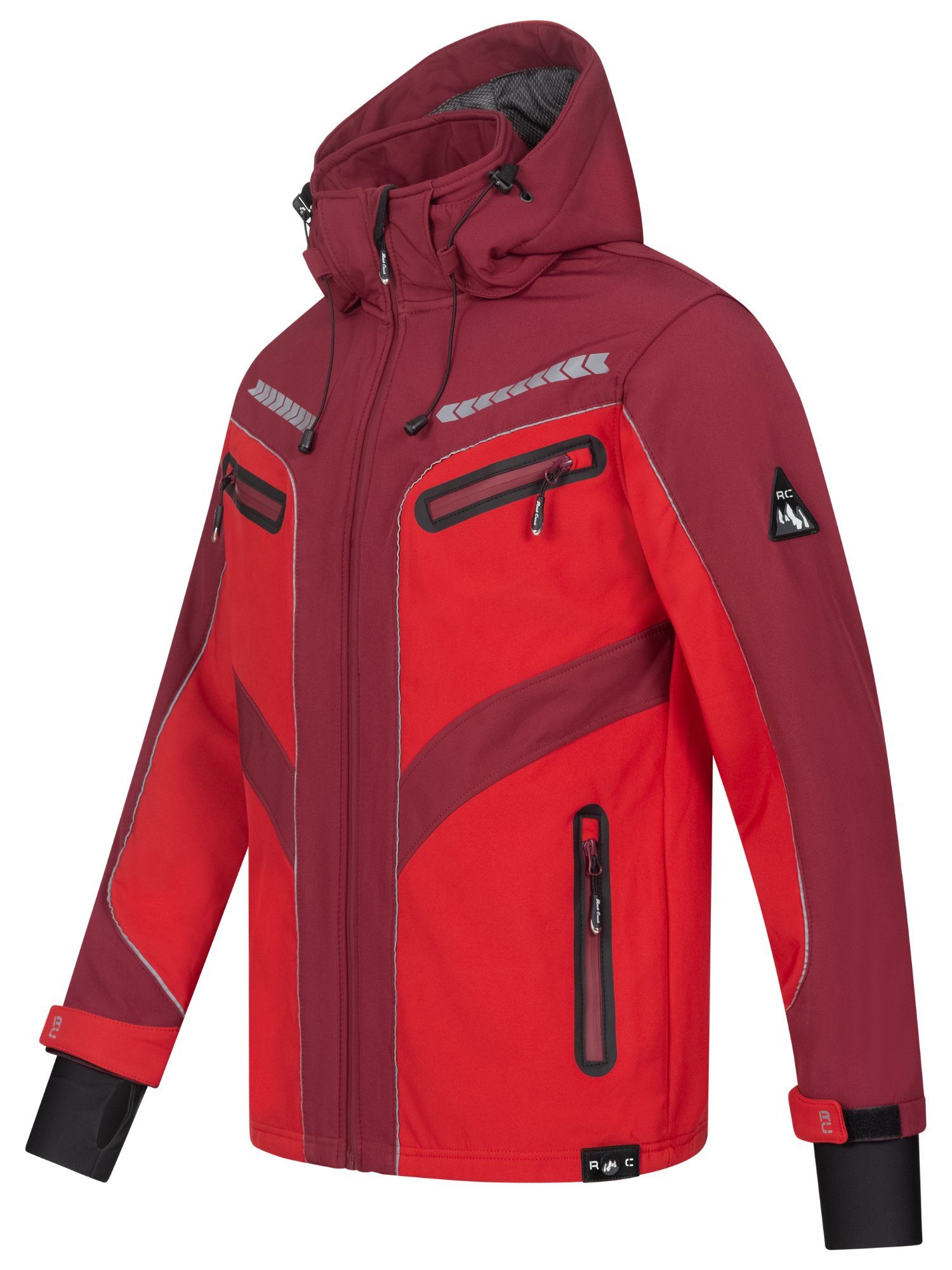 Rock Creek Softshelljacke Wanderjacke Rot Herren Jacke H-314 Softshell