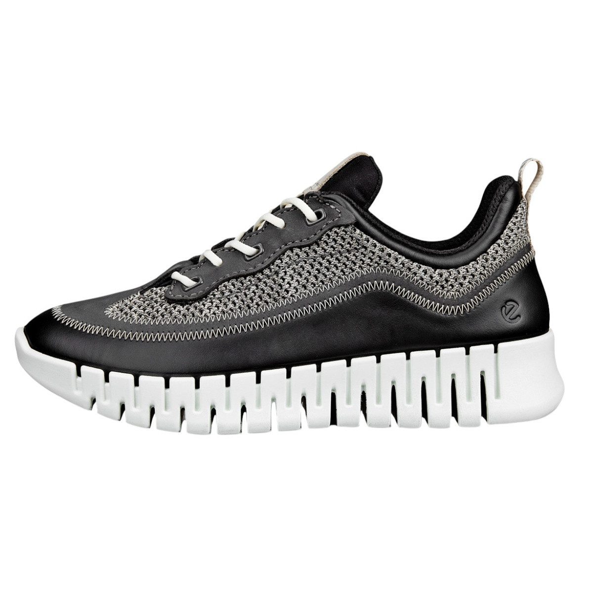 Ecco Gruuv Lea (atmungsaktiv Textil) schwarz Damen Sneaker