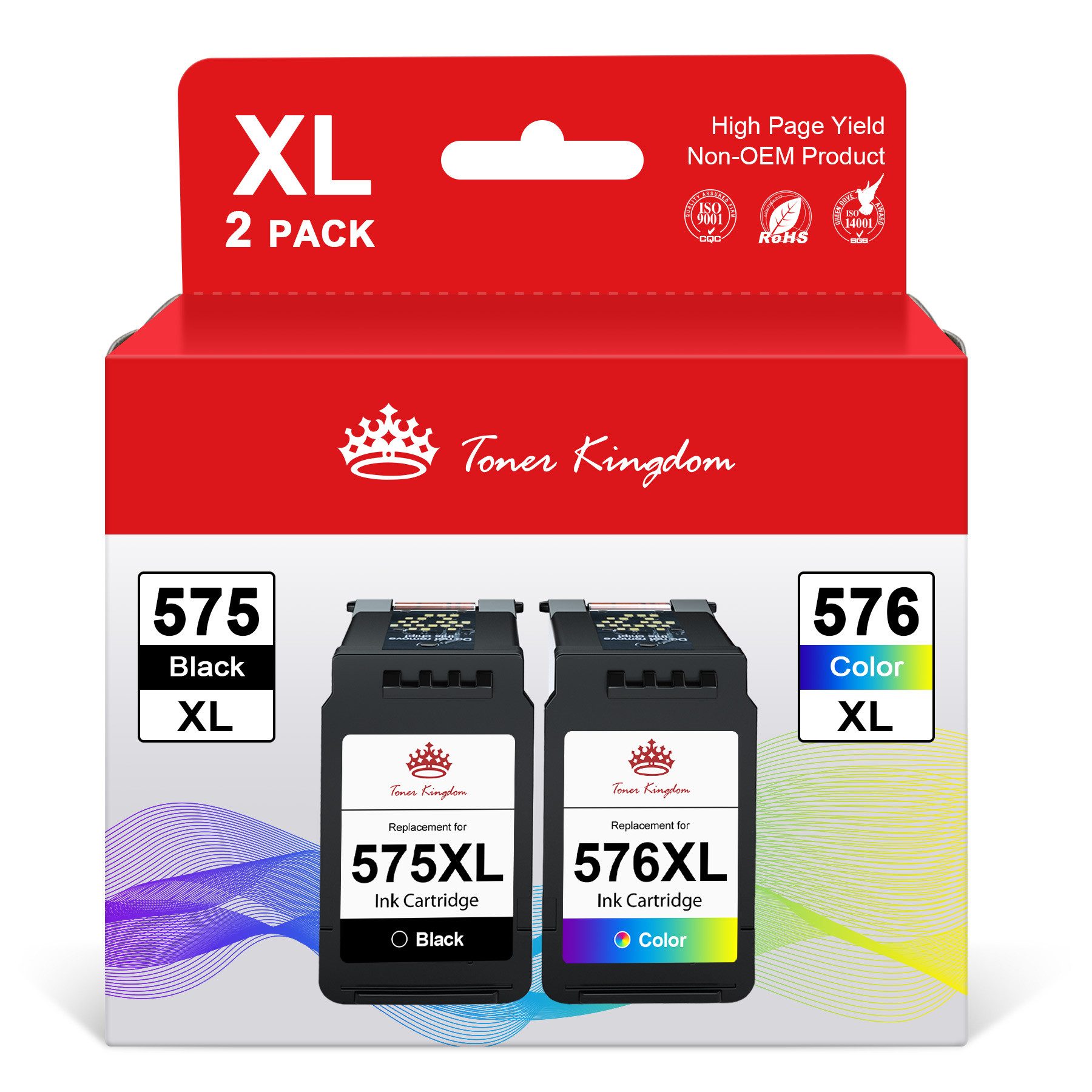 Toner Kingdom Patronen für Canon PG-575XL 576 PIXMA TR4750i TR4751i TR4755i TR4756i Tintenpatrone (PG-575XL CL-576 PIXMA TR4750i TR4751i TR4755i TR4756i, 500-tlg)