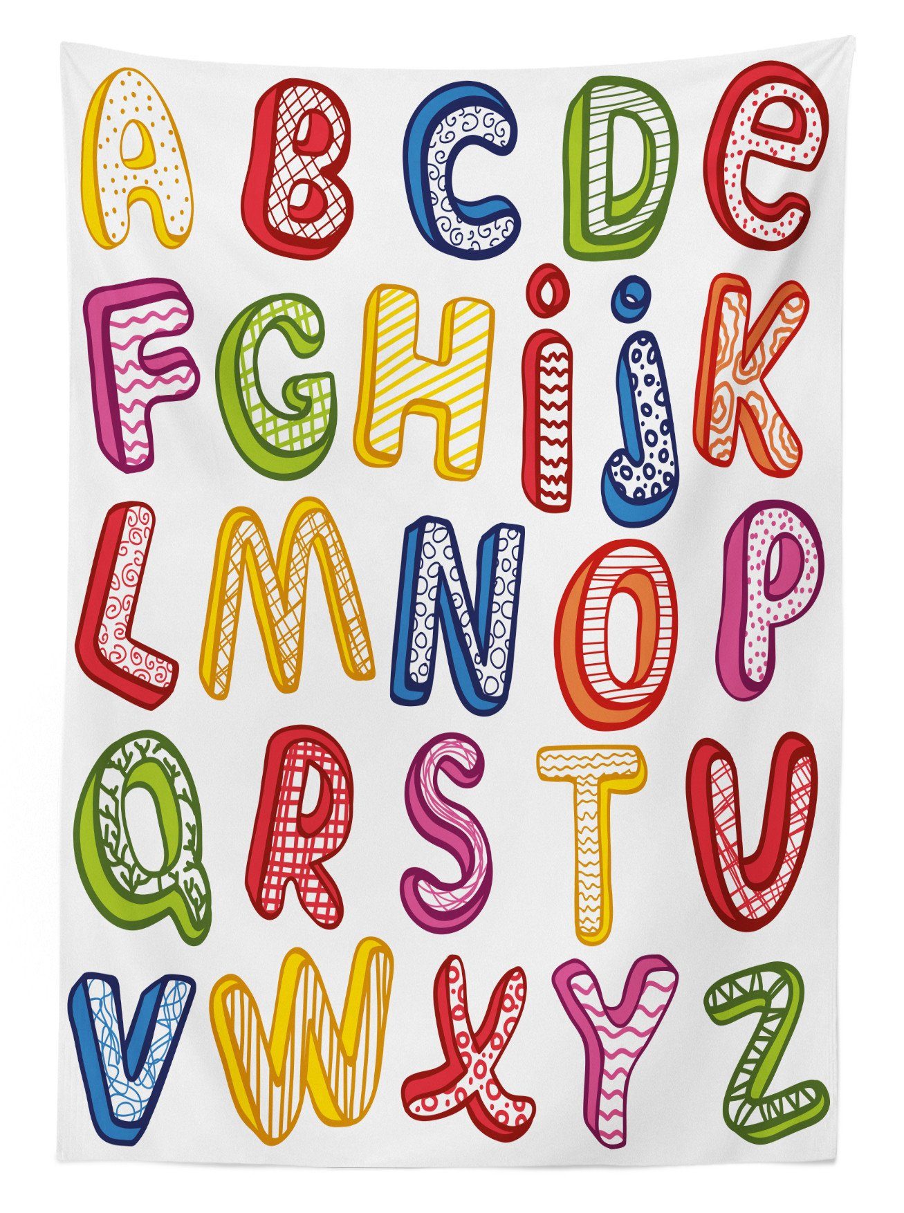 Abakuhaus ABC Bereich Tischdecke Alphabet Farbfest Für Außen Englisches den geeignet Farben, Klare Waschbar 3D-Buchstaben
