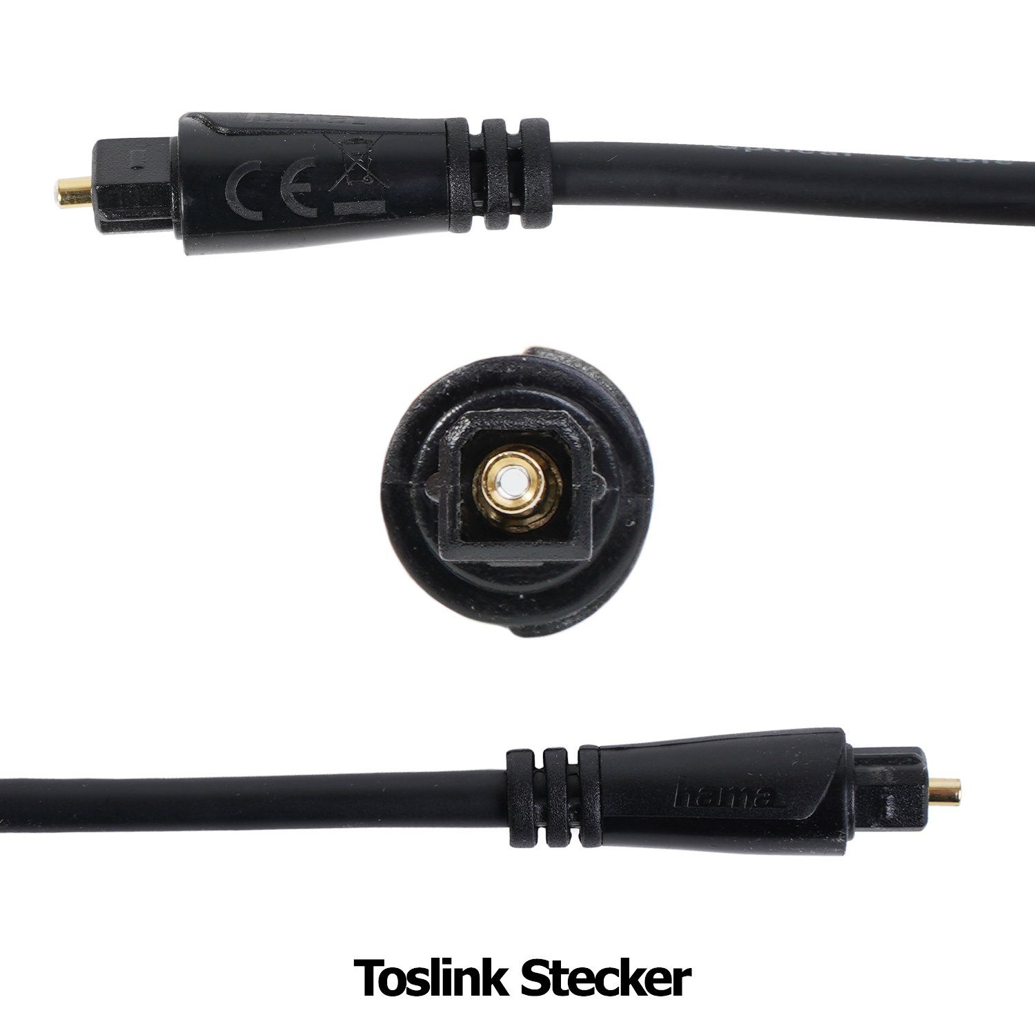 Hama Toslink-Kabel ODT-Stecker optisches Kabel 1,5m Audio-Kabel, (150 cm), 1,5m lang LWL Lichtleiter-Kabel ODT-Stecker optisch Digital Toslink – Bild 3 von 5
