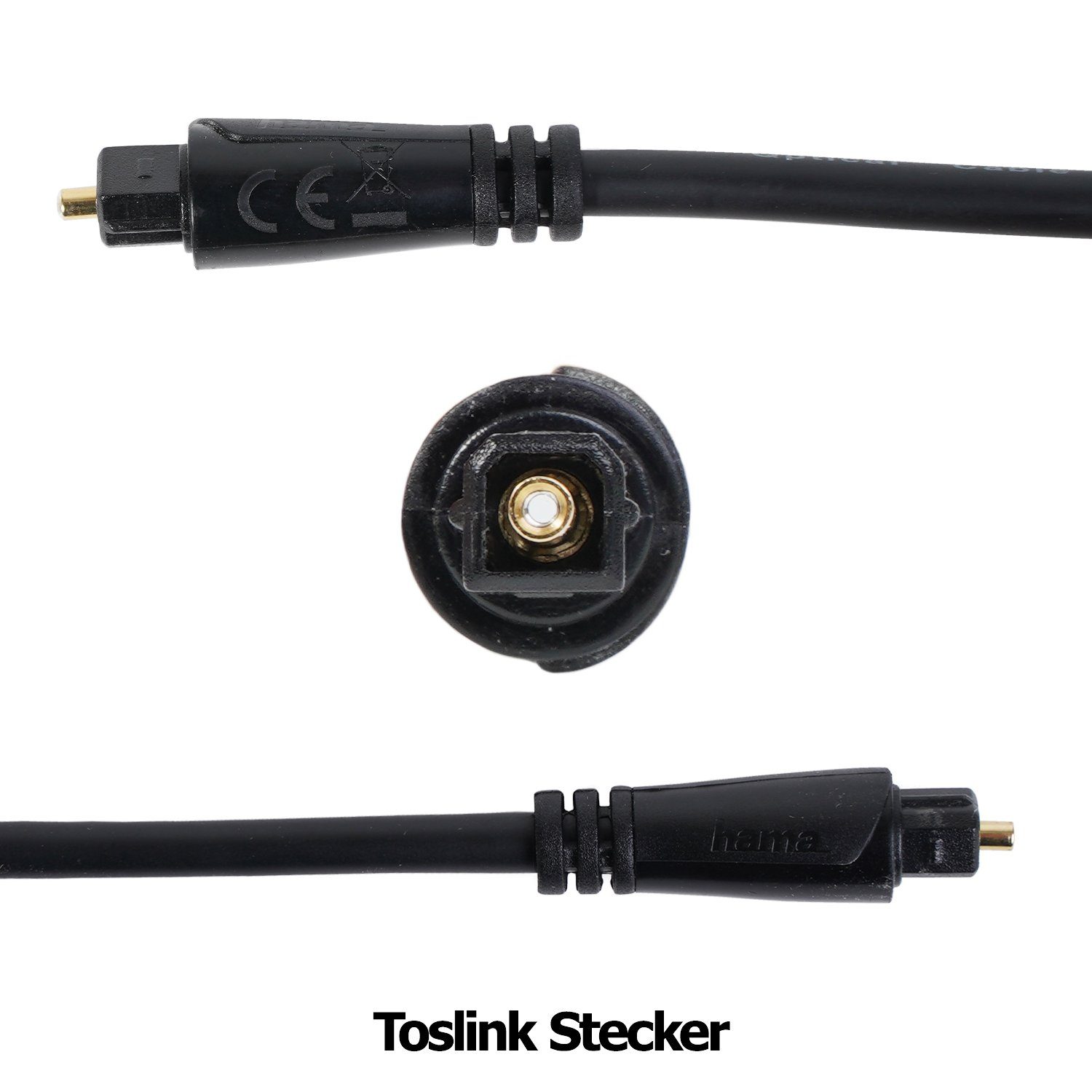 Hama Toslink-Kabel ODT-Stecker optisches Kabel 1,5m Audio-Kabel, (150 cm),  1,5m lang, LWL Lichtleiter-Kabel mit ODT-Stecker optisch Digital Toslink