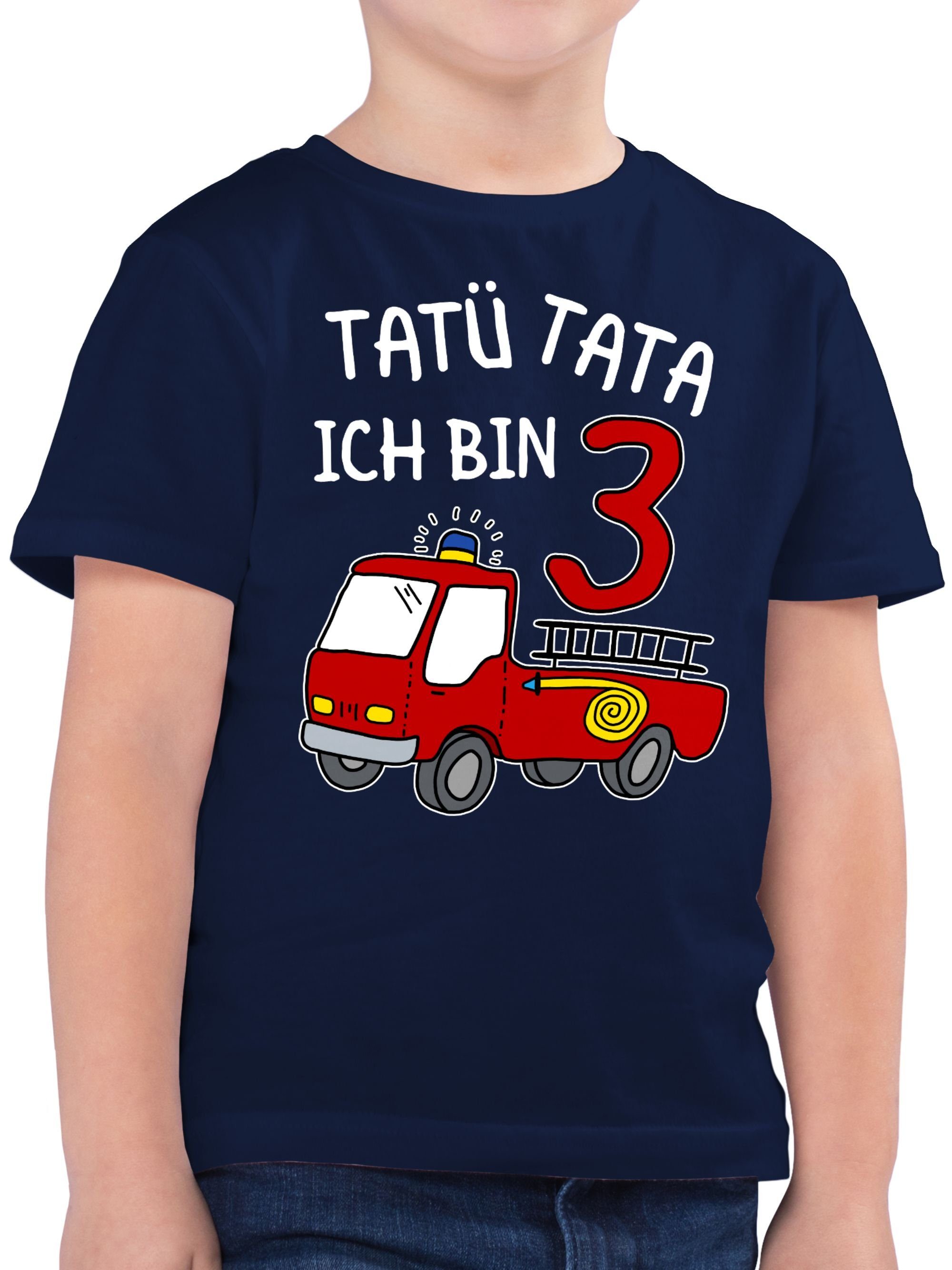 Shirtracer T-Shirt Tatü Tata Ich bin drei Feuerwehrauto (1-tlg) 3. Geburtstag