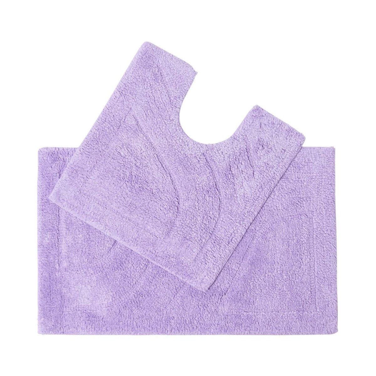 Homescapes Badematte 2 teiliges Luxus Badematten Set 100% Baumwolle flieder günstig online kaufen