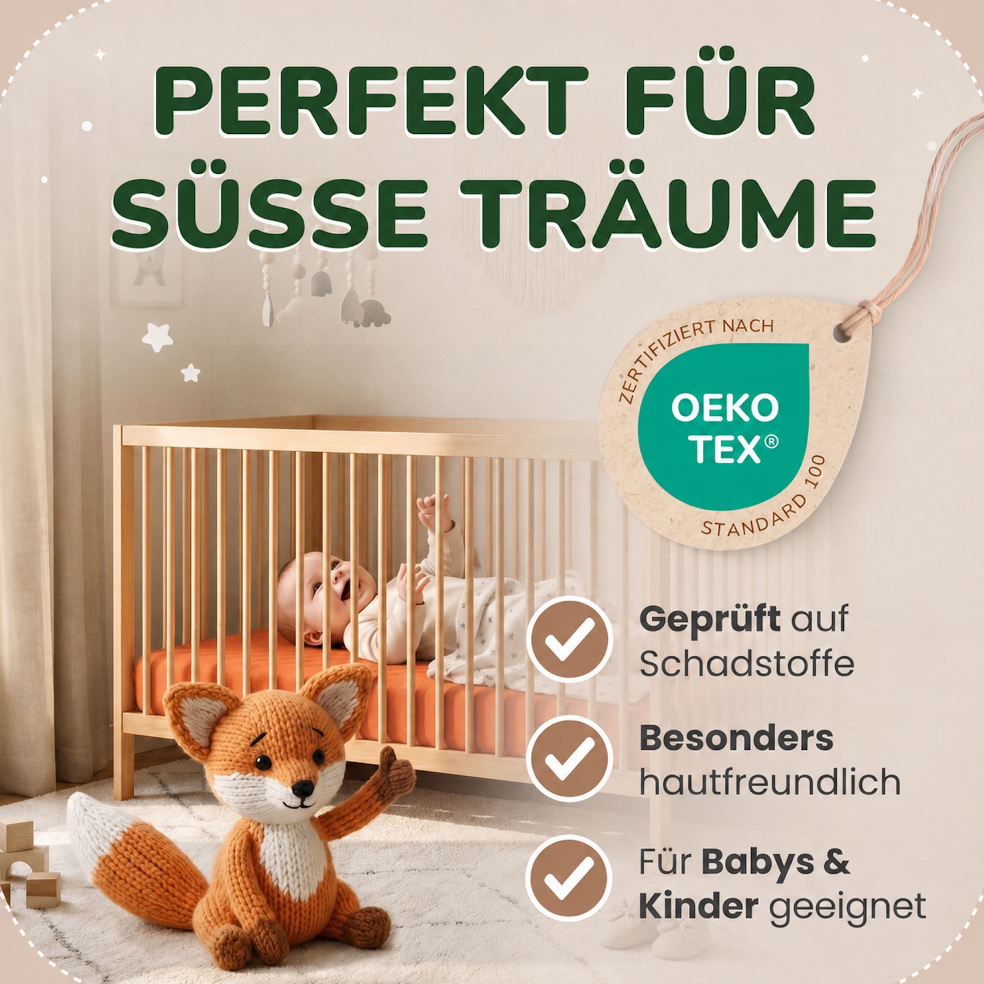 leevitex® Spannbettlaken in verschiedenen Größen und Farben, Jersey aus 100% Baumwolle, Jersey, Gummizug: rundum, (1 Stück), für Kinder- & Standardmatratzen, OE – Bild 2 von 5