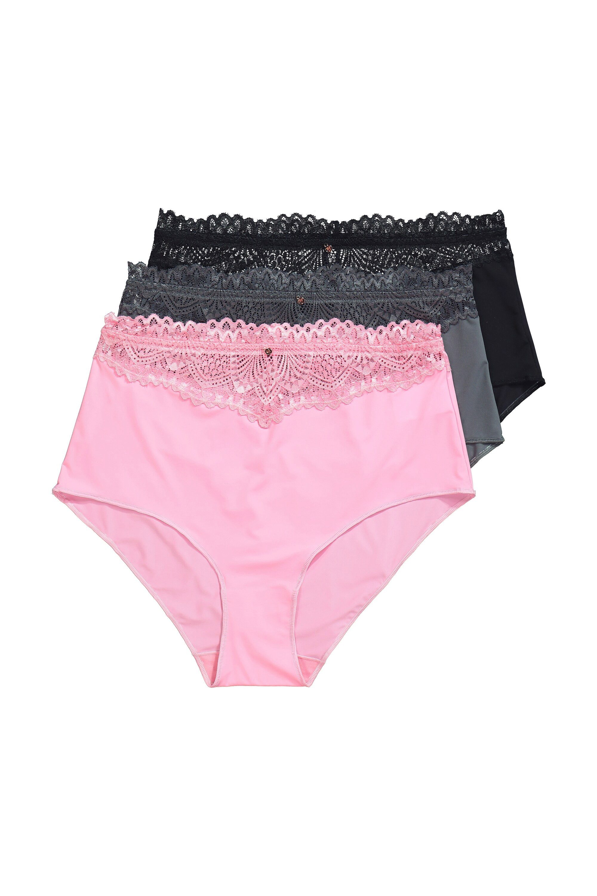 Slip TruYou Maxislips 3er-Pack Spitzen-Bündchen