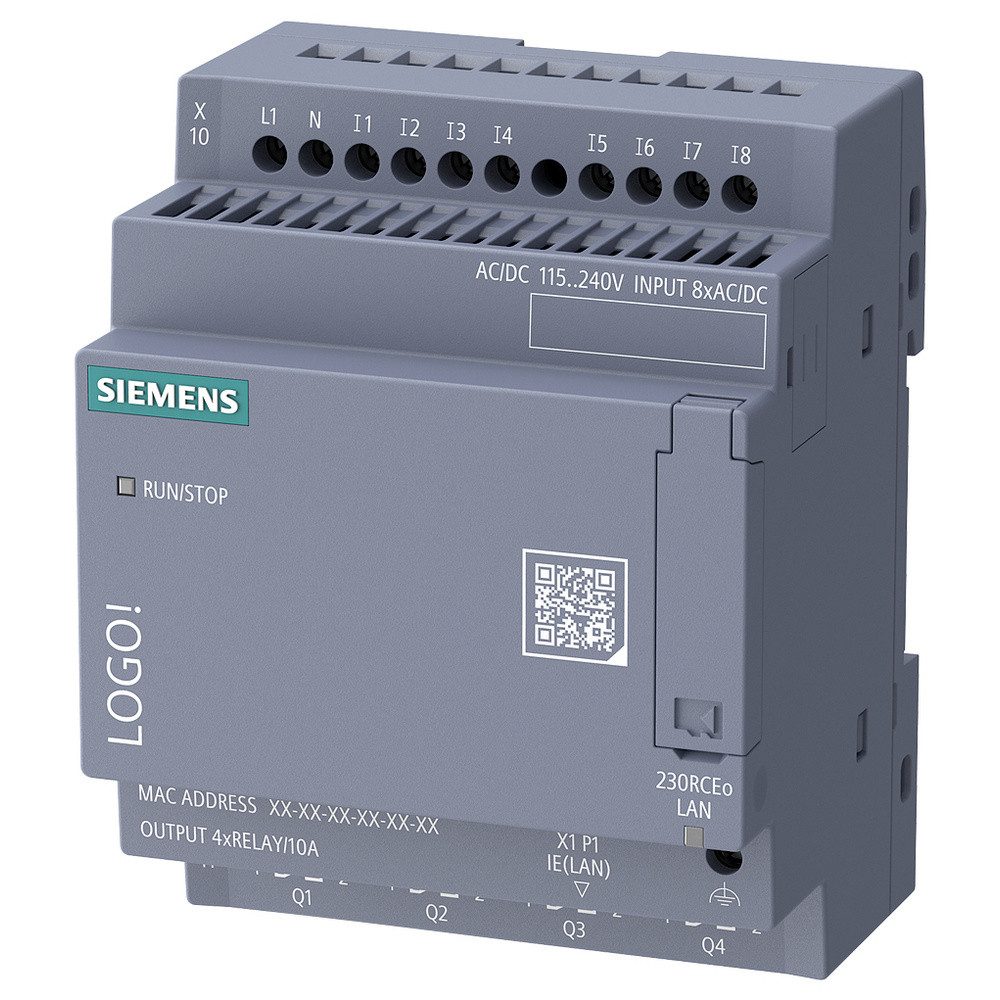 SIEMENS Siemens Logo! 9 6ED1052-2FB08-0BA3 SPS-Steuerungsmodul 115 V/AC, 115 V Hutschienen-Netzteil