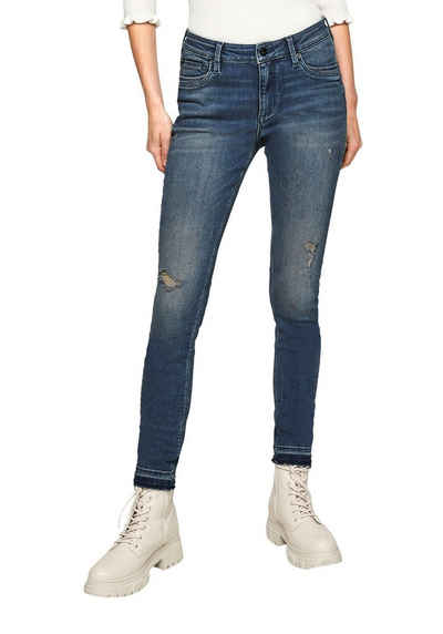 Q/S by s.Oliver Skinny-fit-Jeans im lässigem Used-Look