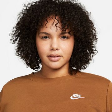 Nike Sportswear Sweatshirt CLUB FLEECE WOMEN'S CREW-NECK SWEATSHIRT (PLUS SIZE)