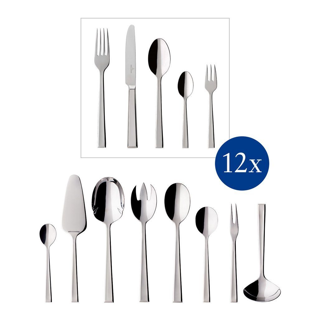 Villeroy & Boch Besteck-Set Victor Tafelbesteck 68tlg. 44x29x9cm (68-tlg), 12 Personen, Edelstahl