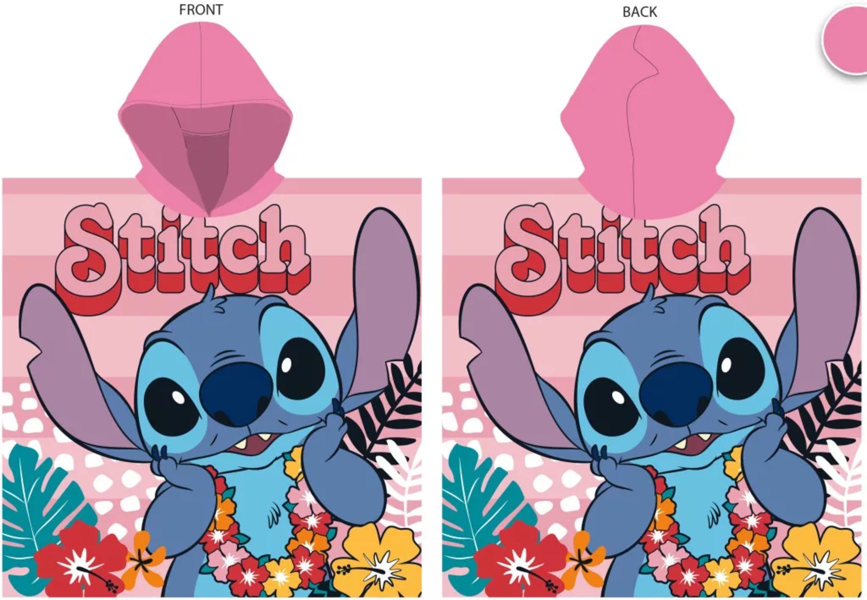 Disney Poncho Disney Stitch OHANA Means Family Badeponcho 50x100 cm (Fast Dry)