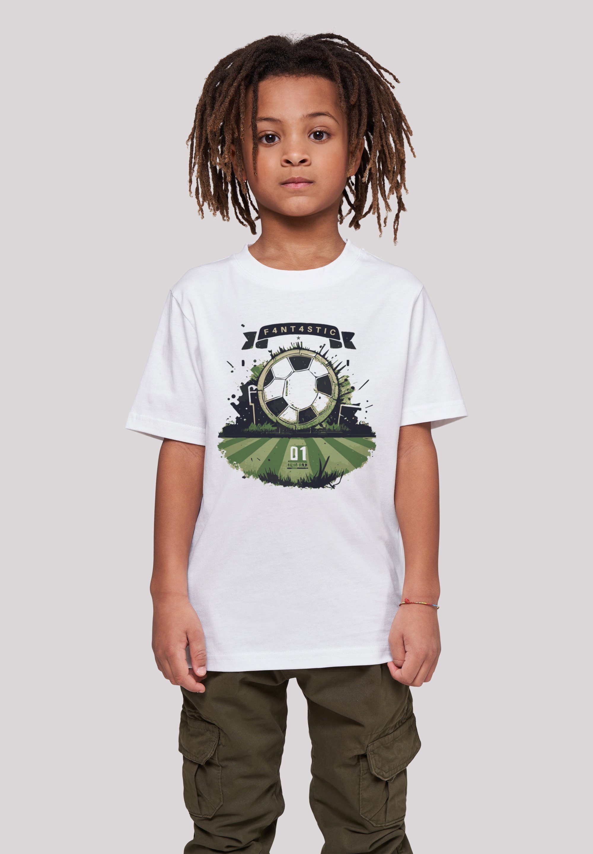 F4NT4STIC T-Shirt Fußball Feld Print weiß