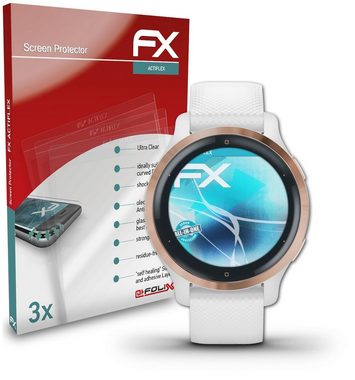 atFoliX Schutzfolie Displayschutzfolie für Garmin Venu 2S, (3 Folien), Ultraklar und flexibel