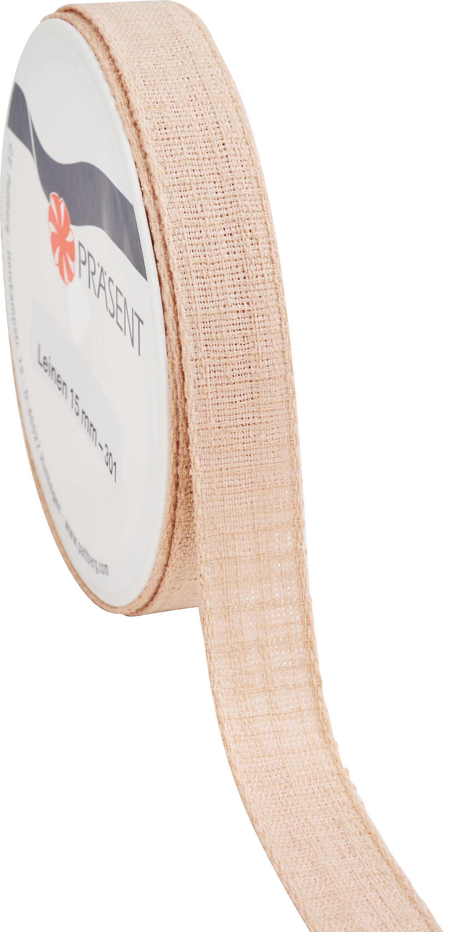 PRÄSENT Bastelband Leinenband 'Natur', 2m