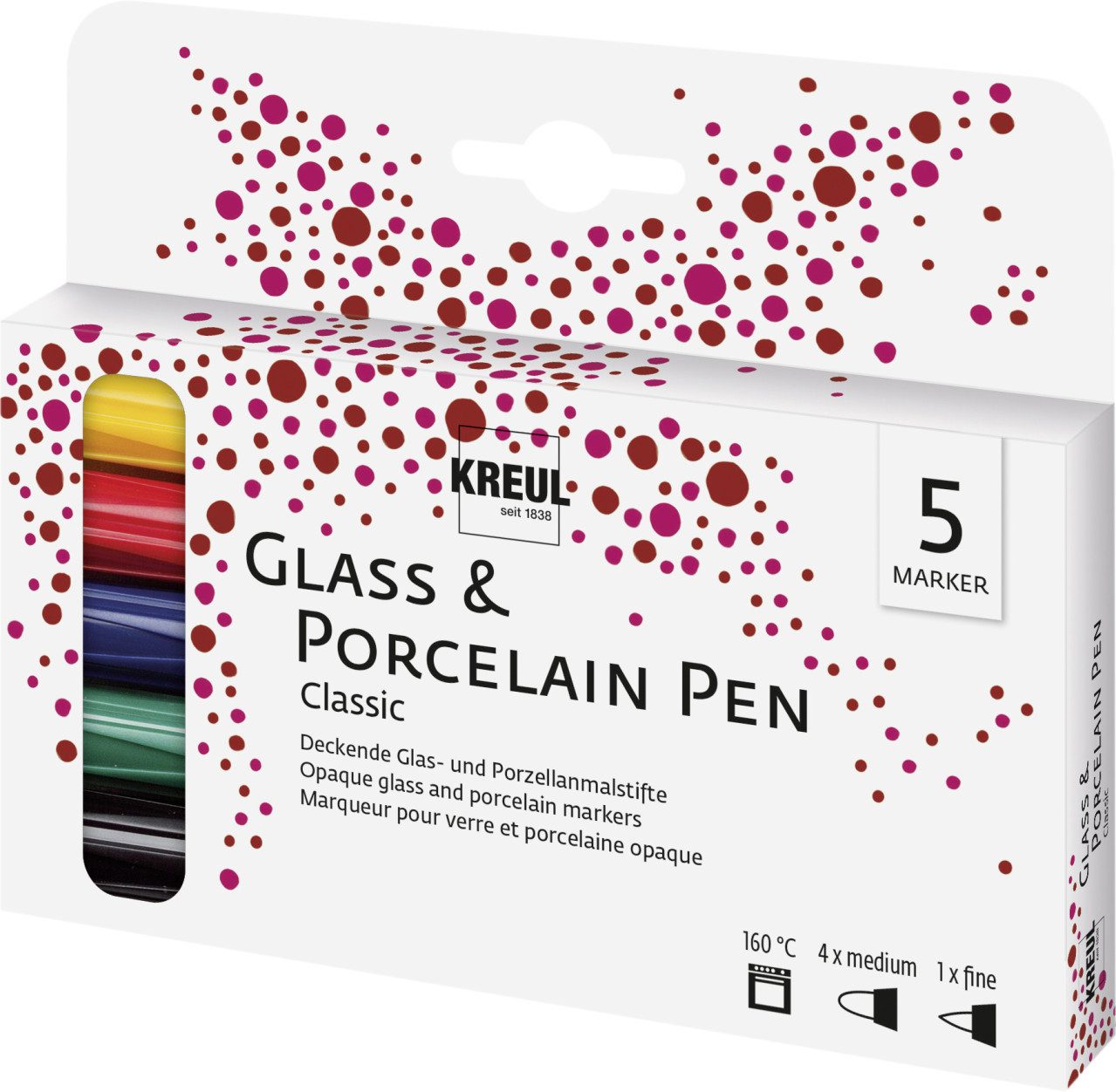 Marker Kreul Porzellanmaler brillant 5er Set PorcelainPen