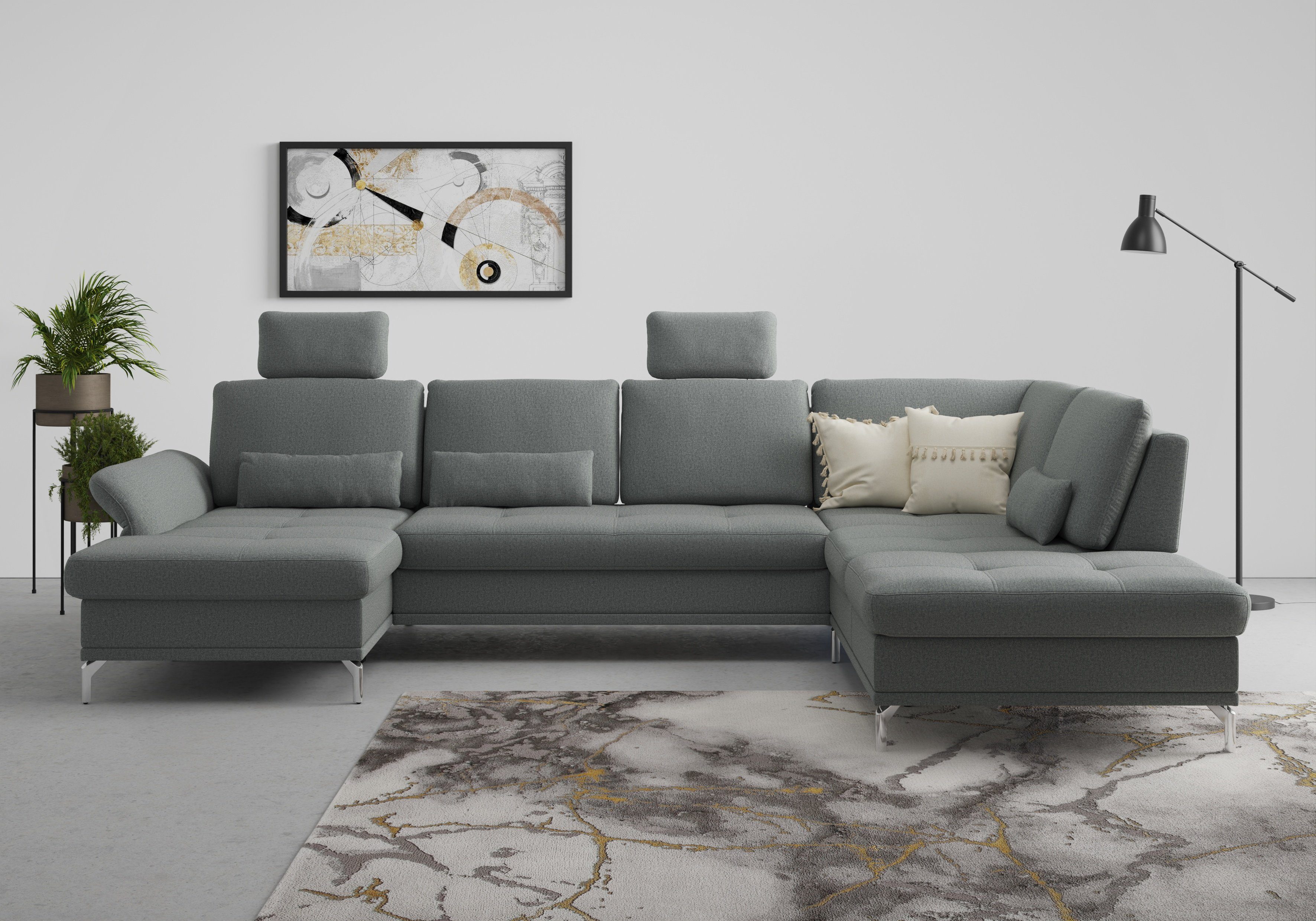 INOSIGN Wohnlandschaft "Palm Beach U-Form" Federkern, mit Sitztiefenverstel günstig online kaufen