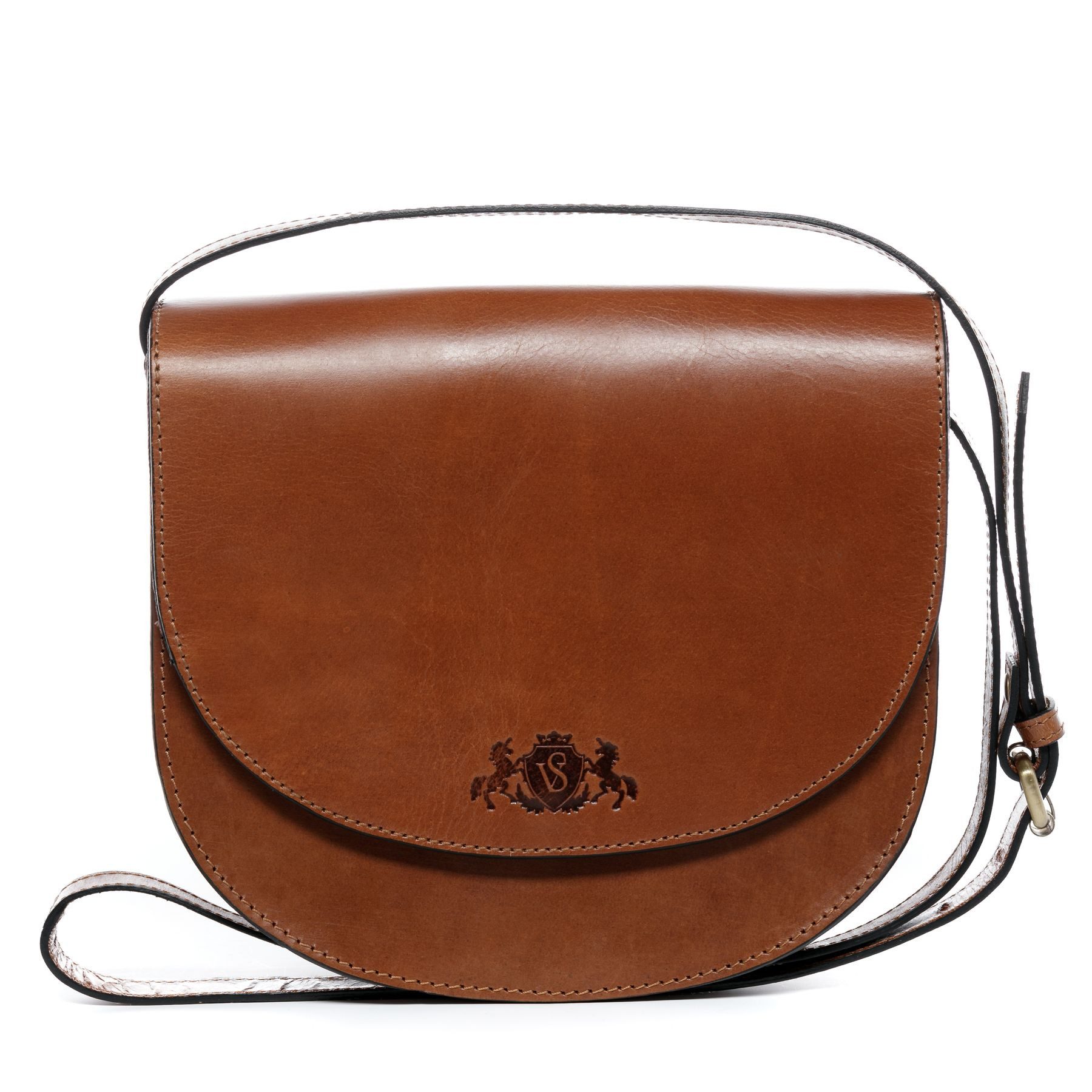 SID & VAIN Umhängetasche echt Leder Schulter groß Ledertasche tan-cognac TRISH, Crossbody Bag Echtleder für Damen, Umhängetasche hellbraun-cognac