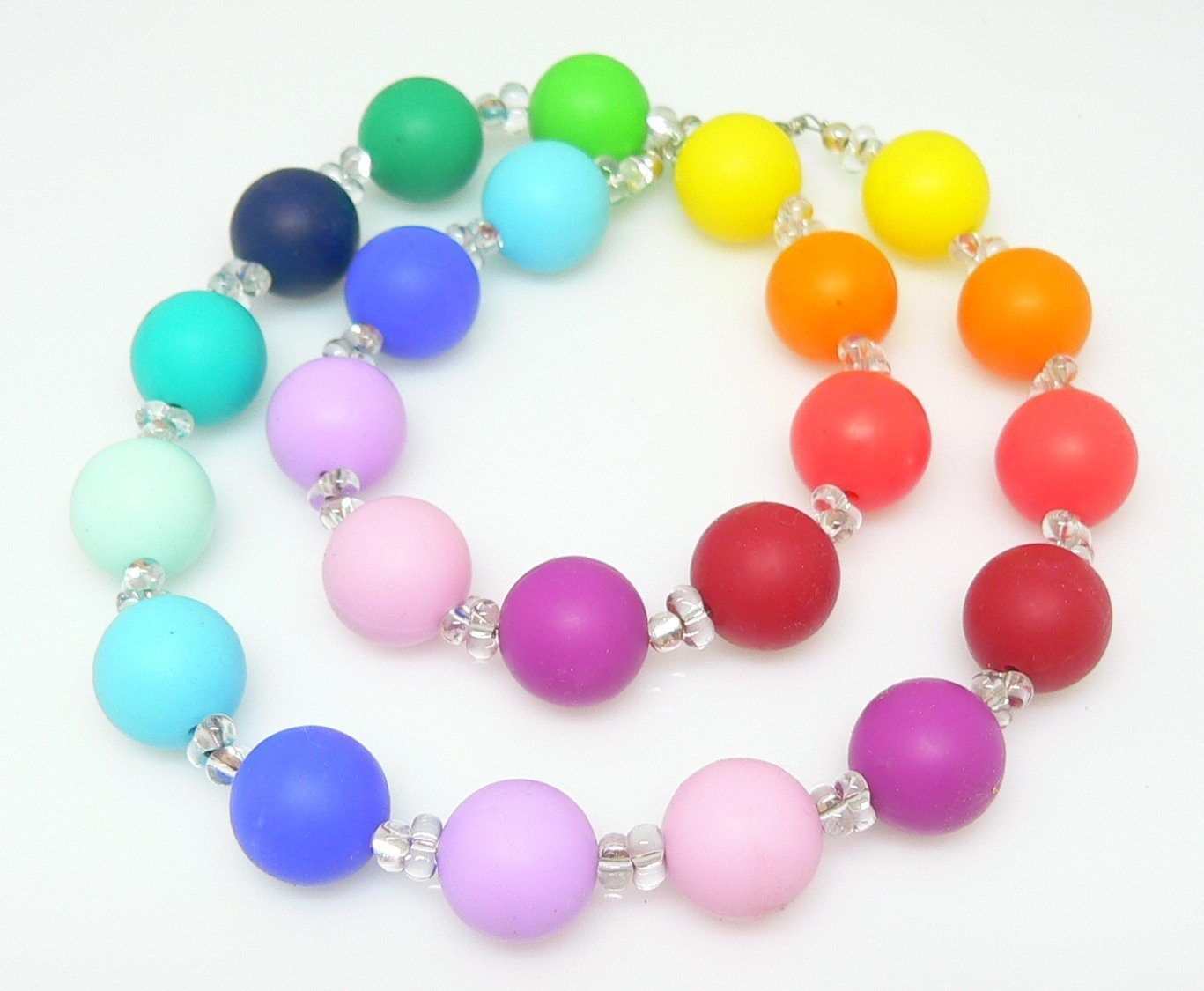 traumschmuck Perlenkette 039. Halskette farbecht mehrfarbig bunt multicolor (incl. Schmuckbox), handgefertigt, Made in Germany