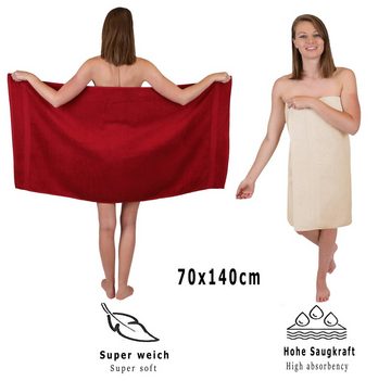 Betz Handtuch Set 12-tlg. Handtuch Set PREMIUM Farbe rubinrot/sand, 100% Baumwolle, (12-tlg)
