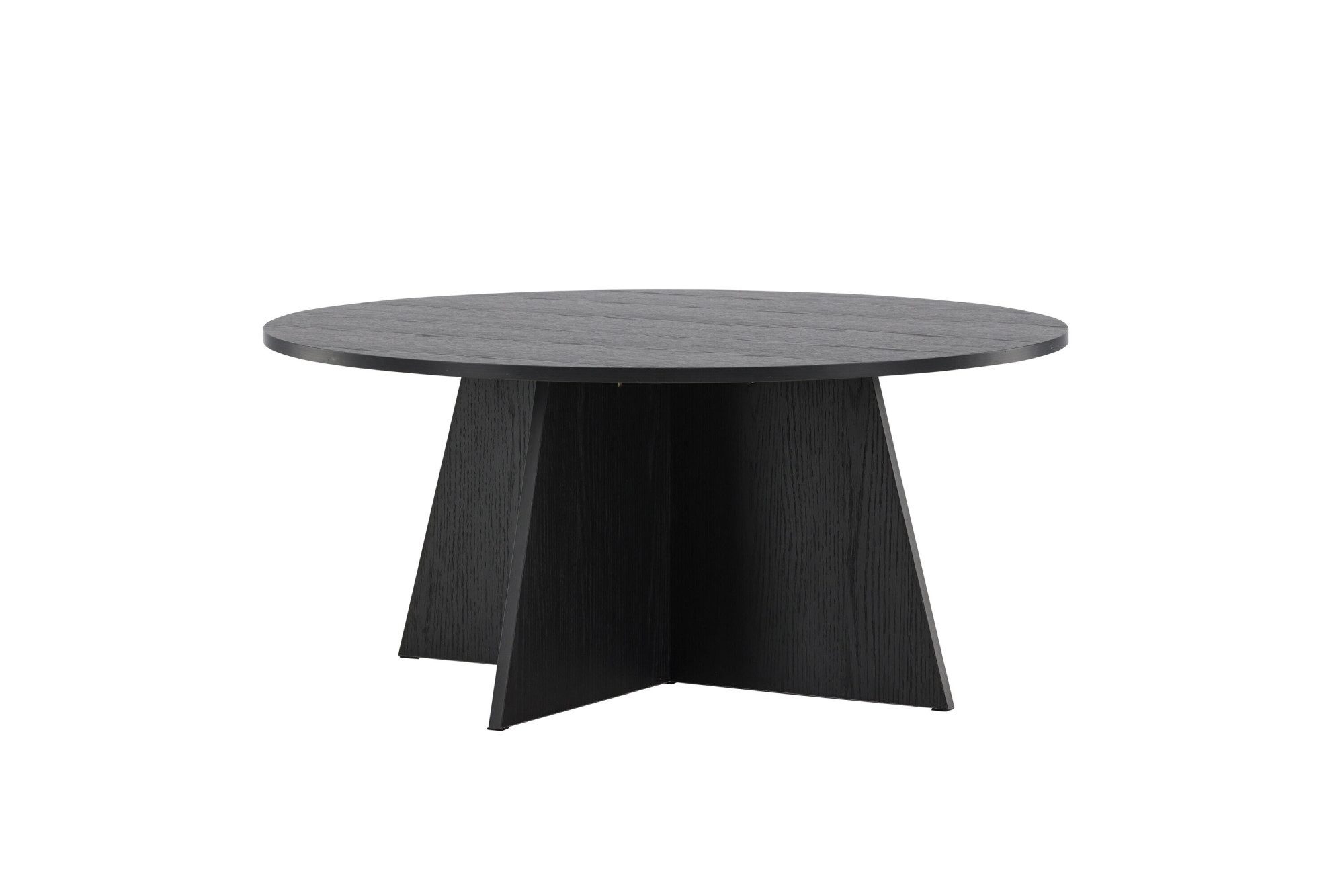 Venture Home Couchtisch Bootcut, runder Couchtisch in elegantem Schwarz, Ø 100 cm, Sofatisch, MDF, rund, einheitlich, kraftvoll, modern