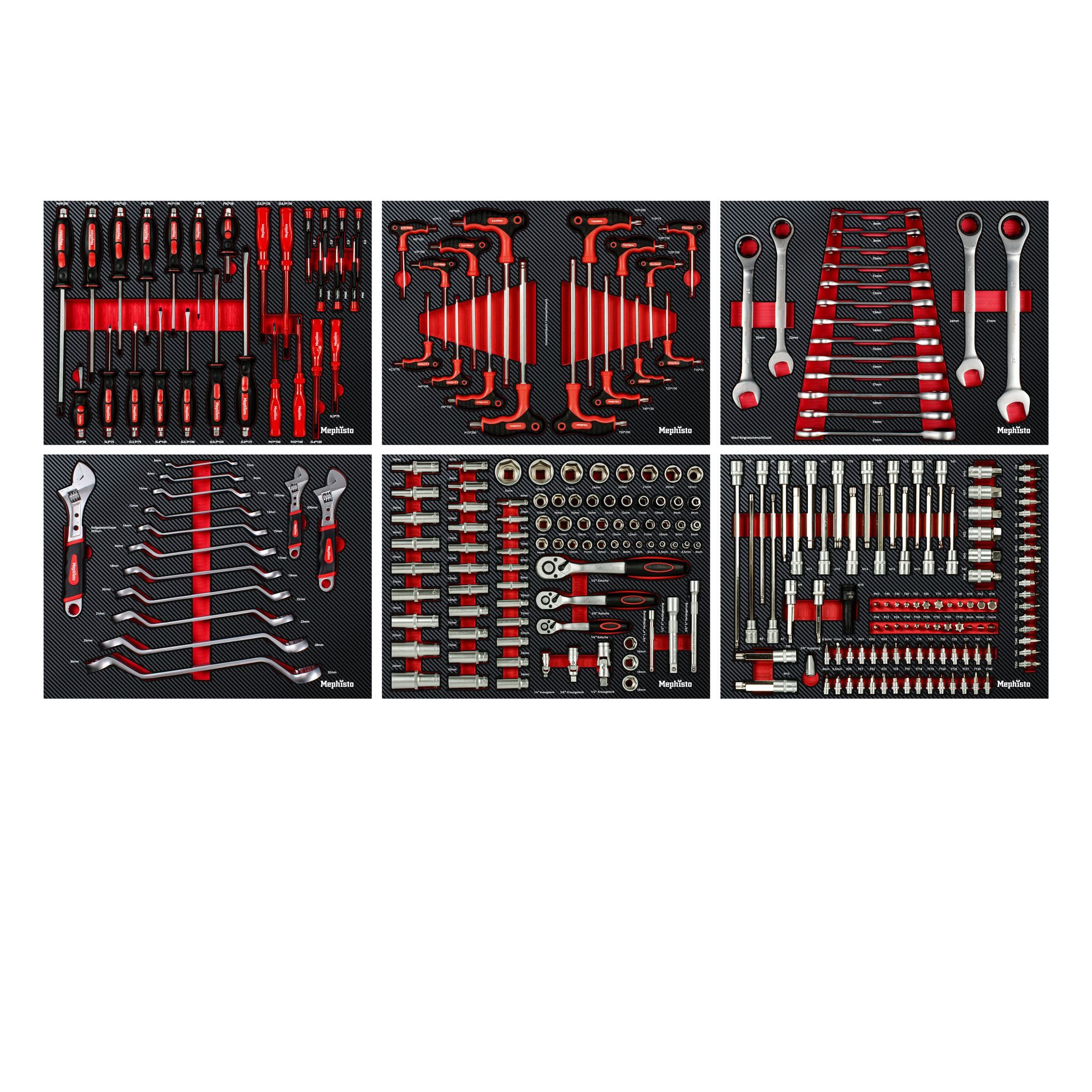 Mephisto-Tools Werkzeugset, (Set), inkl. Soft Inlay in Carbon-Optik