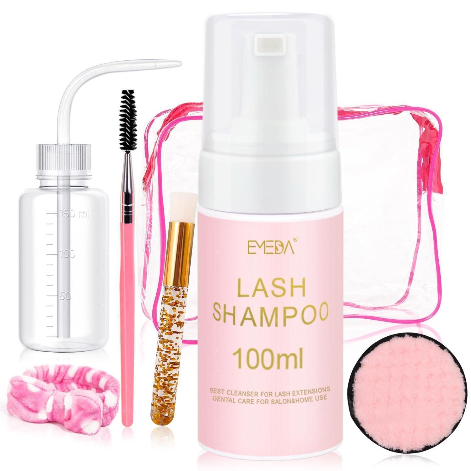 LuxusKollektion Augen-Make-up-Entferner Wimpernshampoo-Kit 6in1 mit Bürste & Haarband