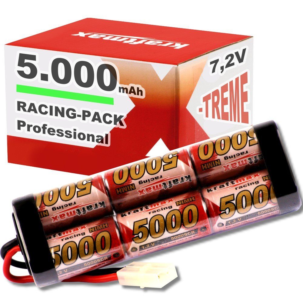 - NiMH mit (1 kraftmax Akku Racing-Pack Tamiya-Stecker 5000mAh / 7,2V Akku Akku St) /