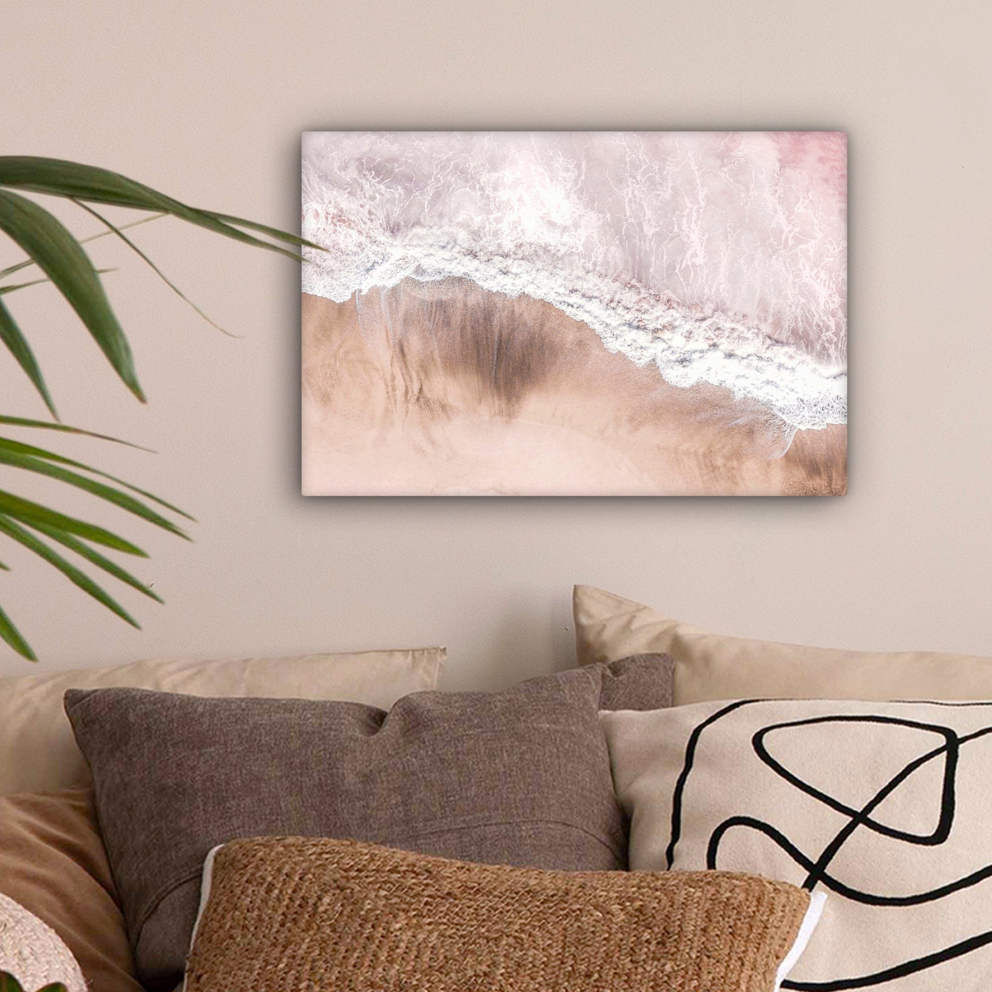 OneMillionCanvasses® Leinwandbild Meer - Strand - Rosa - Natur, Fotodruck ( günstig online kaufen