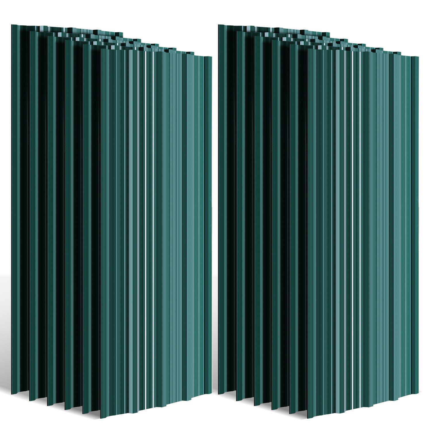 Clanmacy Trapezblech Trapezblech 24er Set Profilblech Trapezblech mit Handschuhe 14m², 129x46x0.25 mm (Set 24-St) UV-Schutz, Wasserfest, Wetterfest, Rostresistent, Korrosionsbeständig