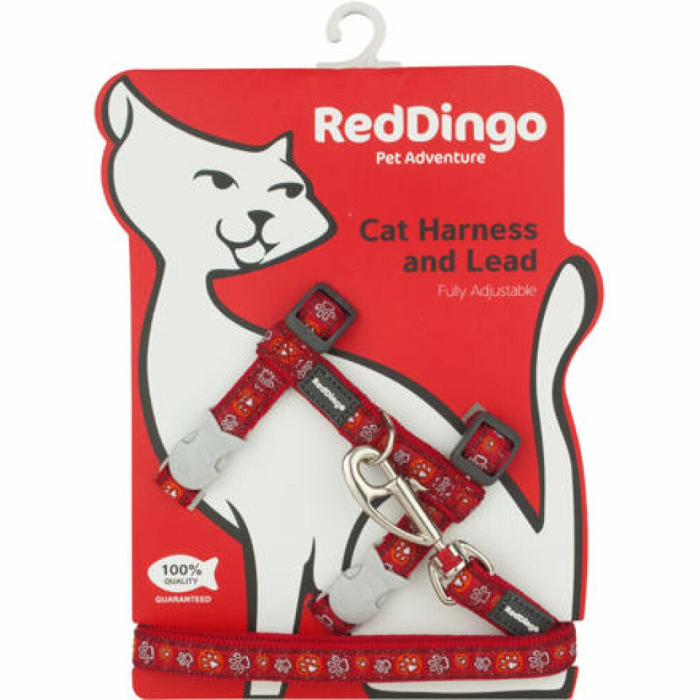 Ticwatch Hundeleine Katzengeschirr Style Rot Riemen Tierischer Fußabdruck, (Packung)