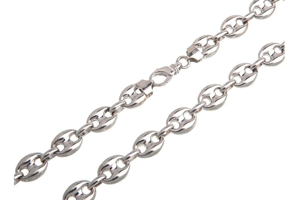 Silberkette Kaffeebohnenkette 11,5mm - 925 Silber, Länge wählbar von 40-100cm