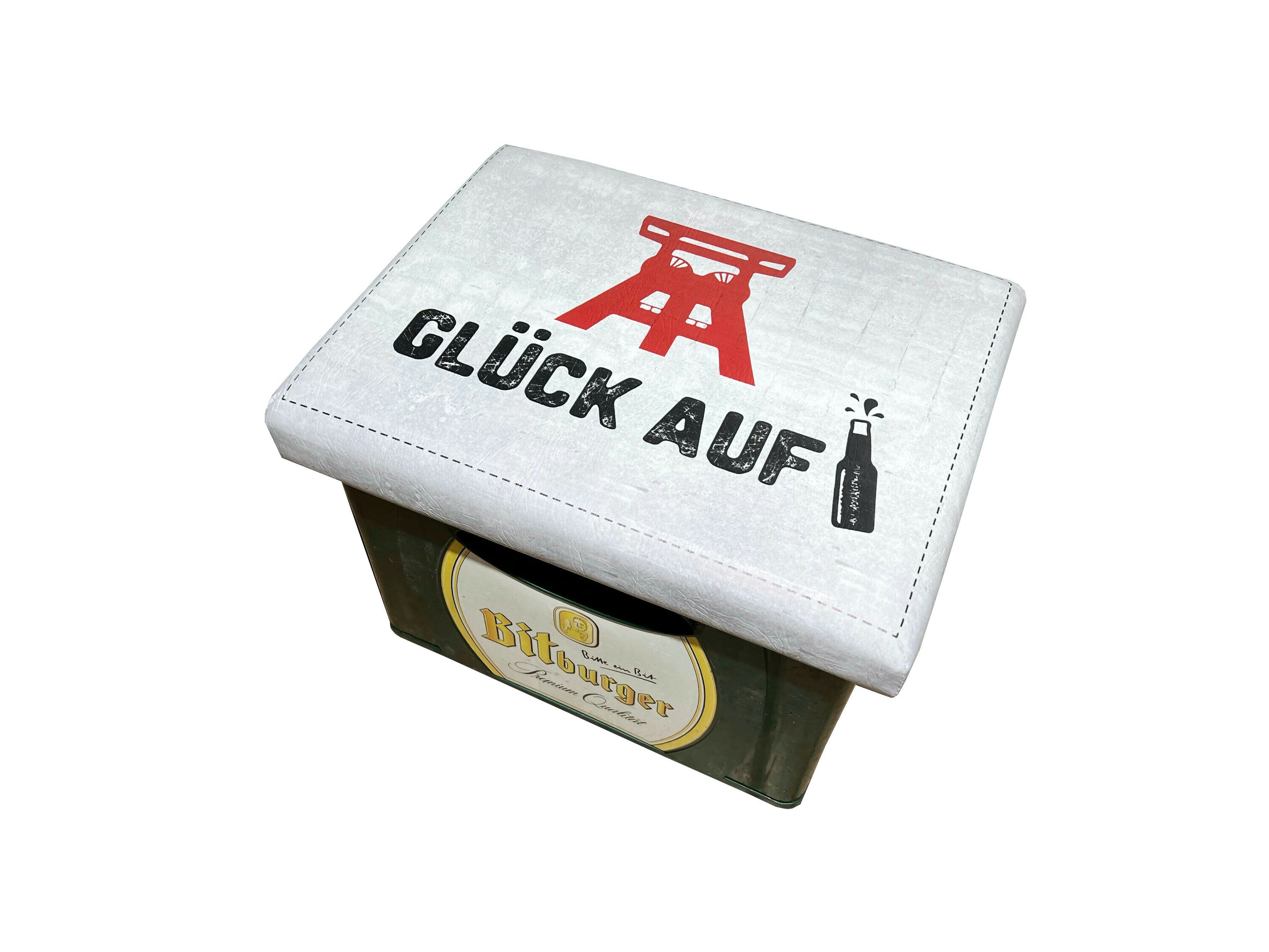 eXODA Sitzauflage Bierkistensitzauflage mit Glück Auf Kasten