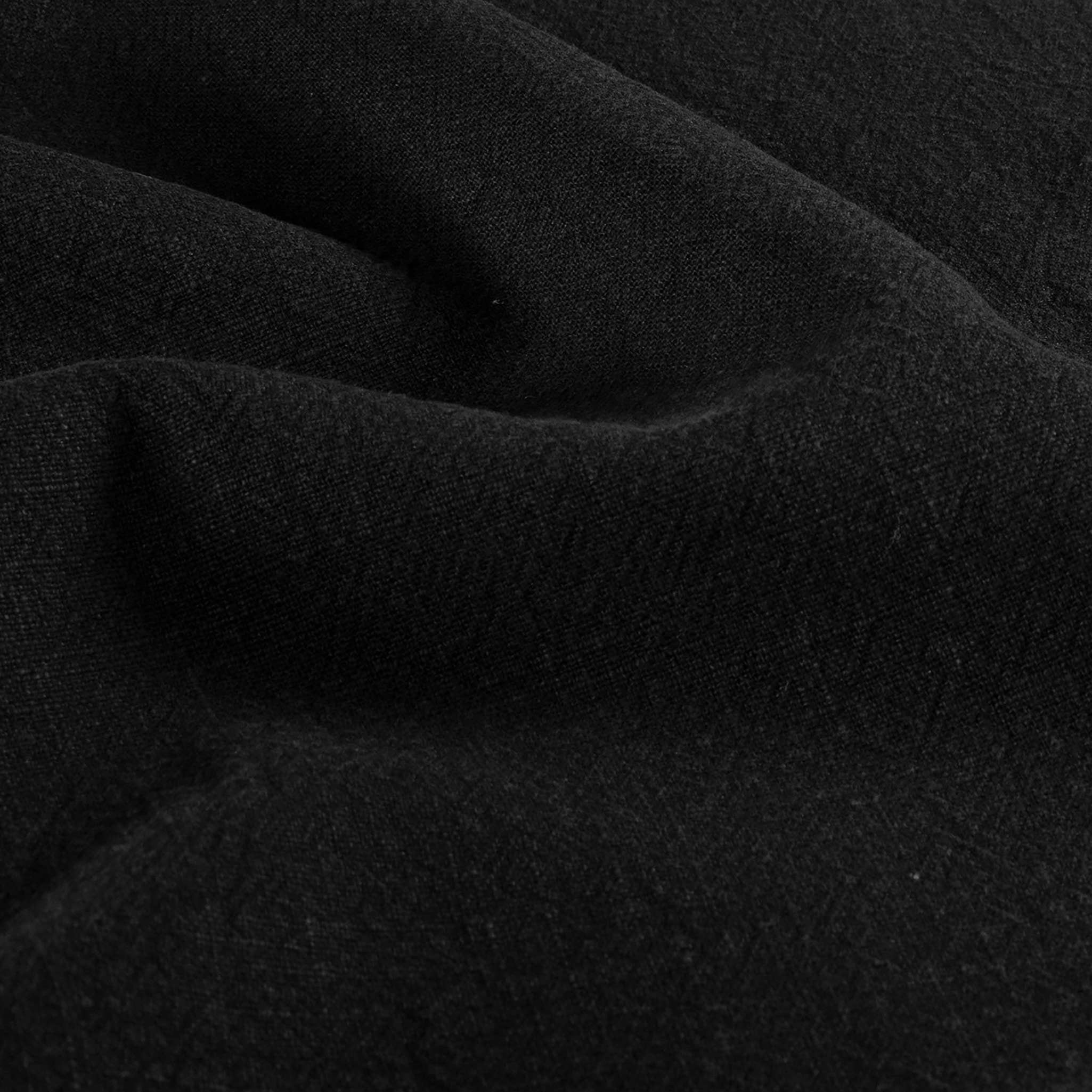 maDDma Stoff Halbleinen Stoff Meterware uni stonewashed Leinen Baumwolle Webware, 069 - schwarz