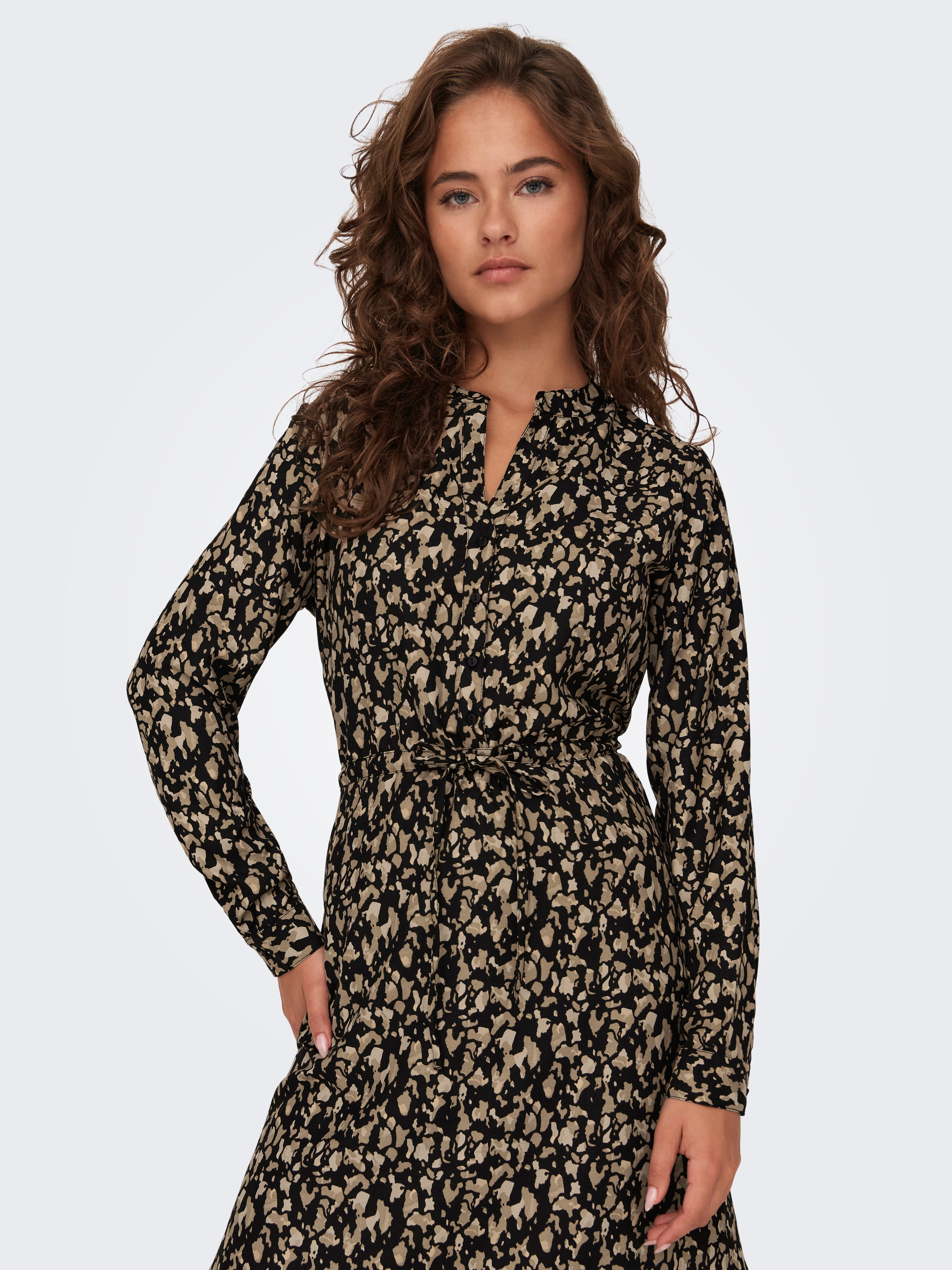 ONLY Druckkleid ONLCORY LIFE L/S V-NECK TUNIC WVN NOOS Sommerkleid mit Tail günstig online kaufen