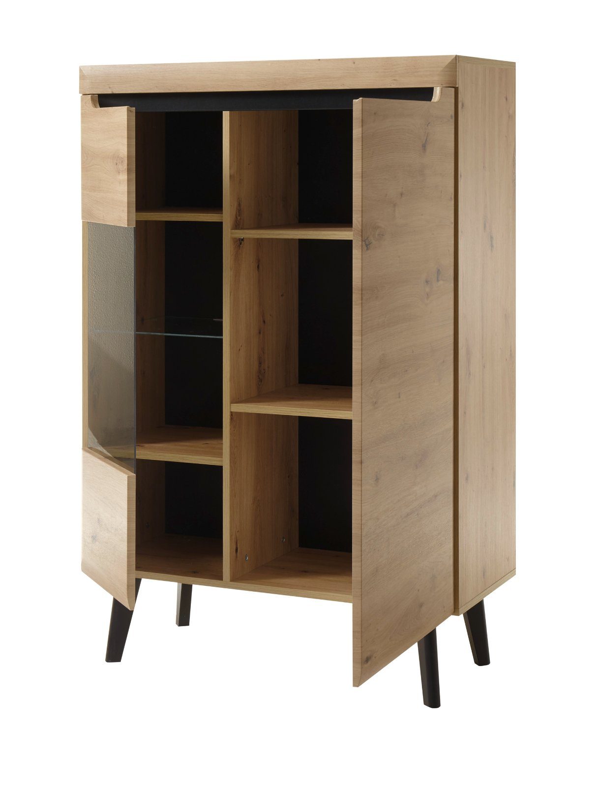 cm), (Schrankwand 340 Furn.Design 170 Artisan skandinavisches ca. x Eiche, in 4-teilig, Design Wohnwand Ronson,