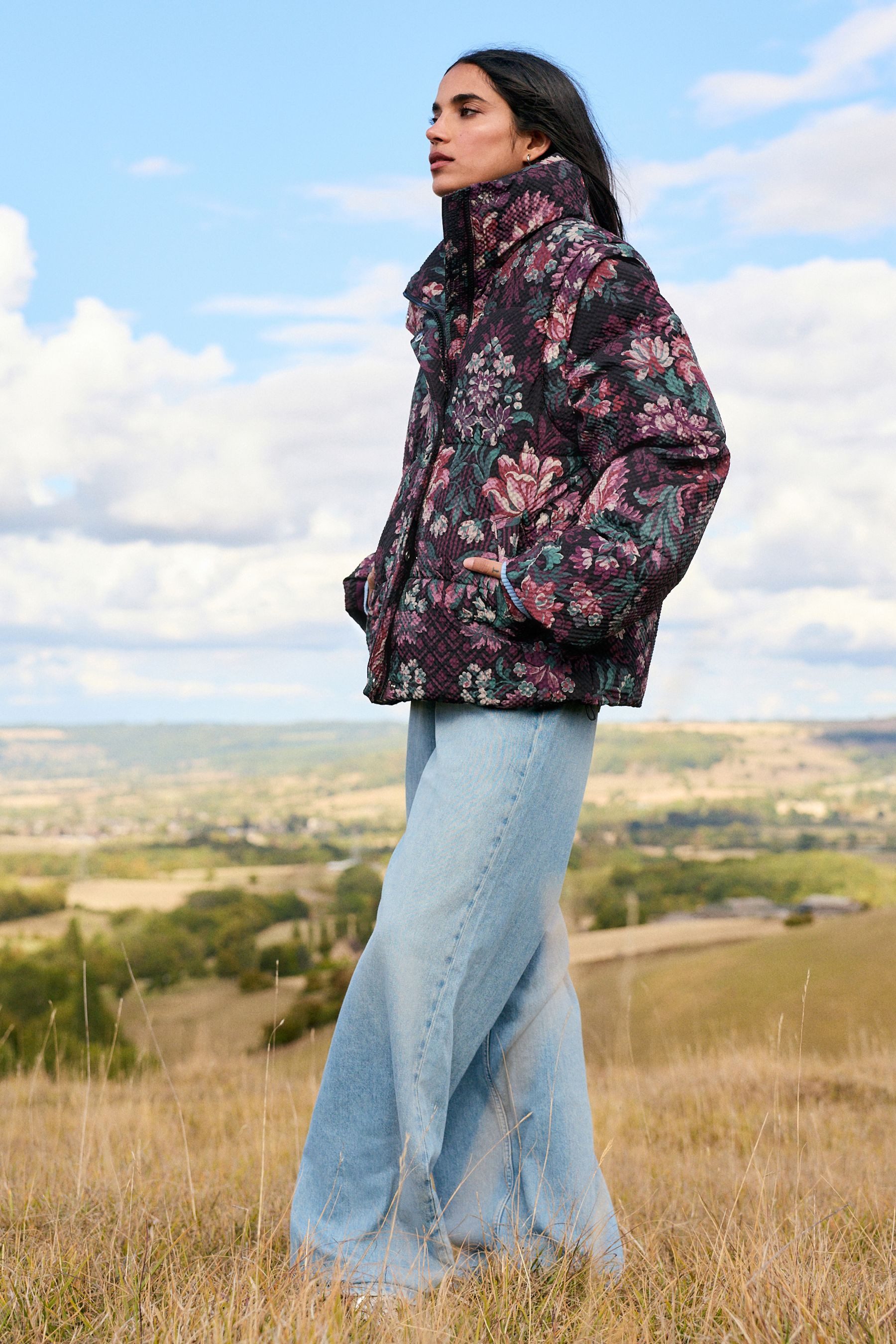 Next Weite Jeans Jeans mit weitem Hosenbein und Gürtel (1-tlg)
