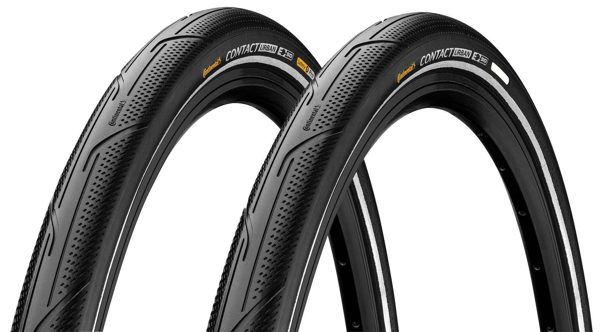 CONTINENTAL Fahrradreifen 2x Continental Contact Urban 50-406 Reflex SafetyPro 20x2.00, ECE-R75