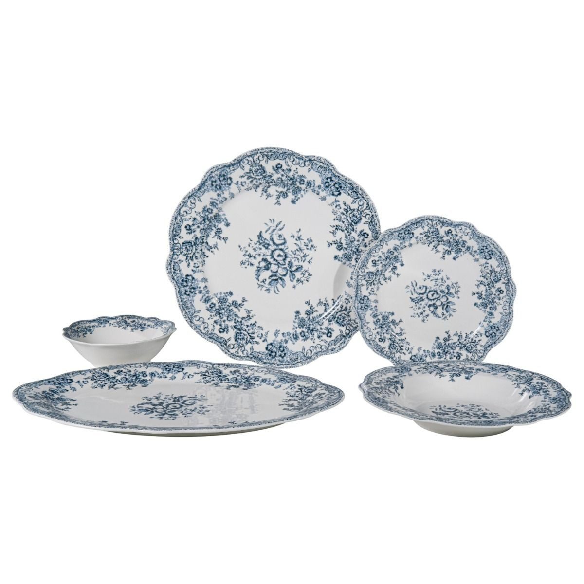 EmirtexHome Geschirr-Set Fleury Vintage Geschirrset – 25-teilig (25-tlg), Porzellan